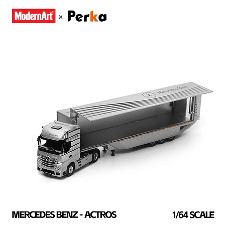 (PREVENTA) Modern Art & Perka 1:64 Mercedes-Benz folding box-type semi-trailer