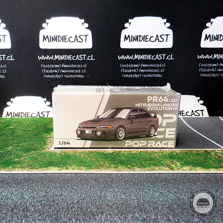 Pop Race 1:64 Mitsubishi Lancer Evolution IV Dark Grey.