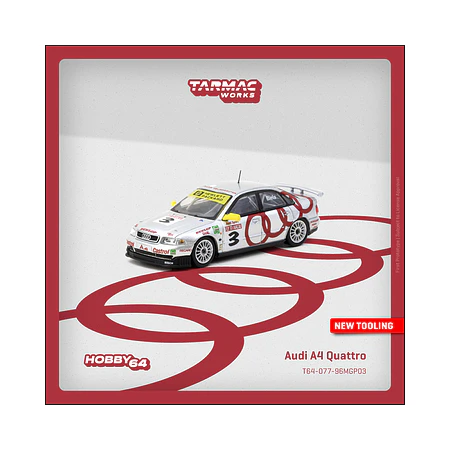 Tarmac Works 1:64 Audi A4 Quattro #3 Macau Guia 1996 Winner – Hobby64.