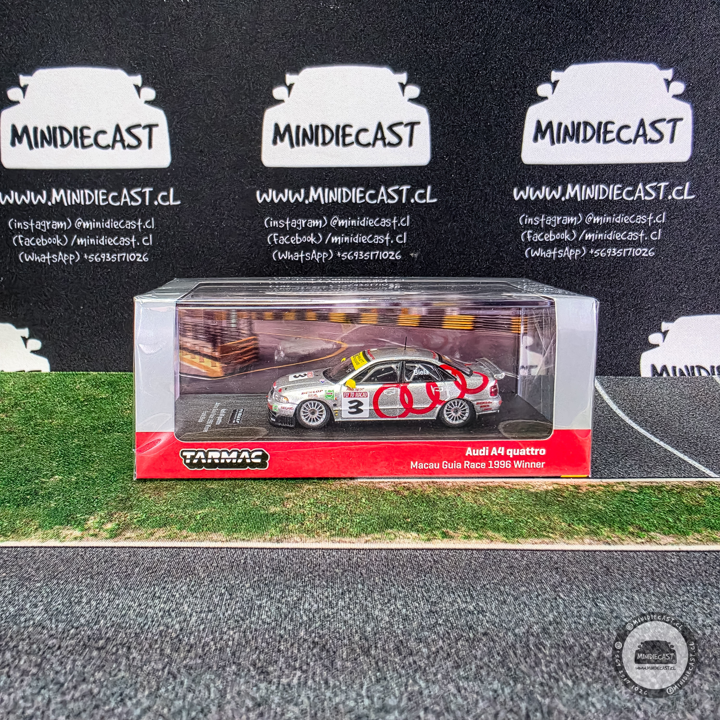 Tarmac Works 1:64 Audi A4 Quattro #3 Macau Guia 1996 Winner – Hobby64.