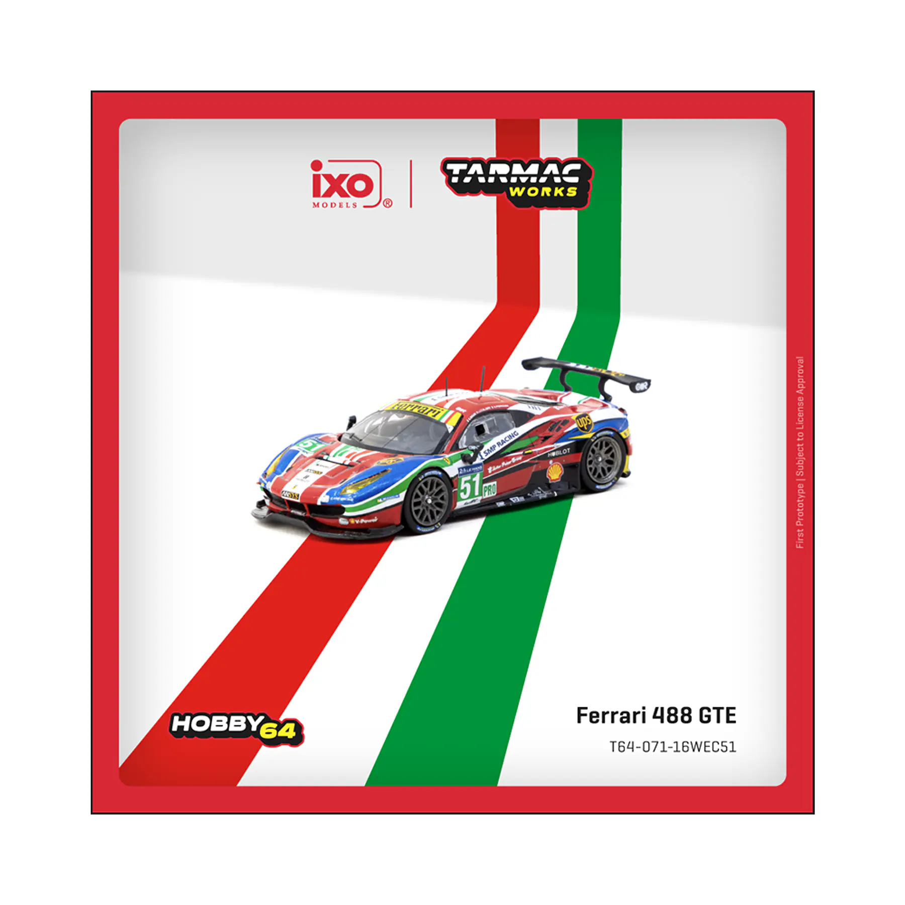 Tarmac Works 1:64 Ferrari 488 GTE 24h of Le Mans 2016 #51 – Hobby64.