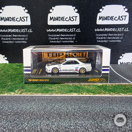 Inno64 1:64 TOP SECRET Nissan Skyline R34 GT-R White.