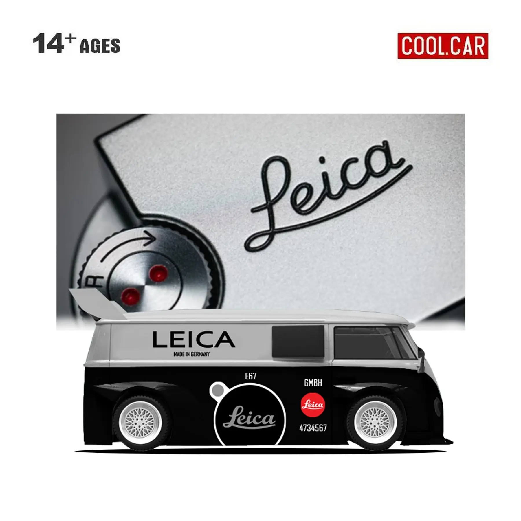 Cool Car 1:64 Volkswagen T1 Leica Painted Simulation Alloy Car Model.
