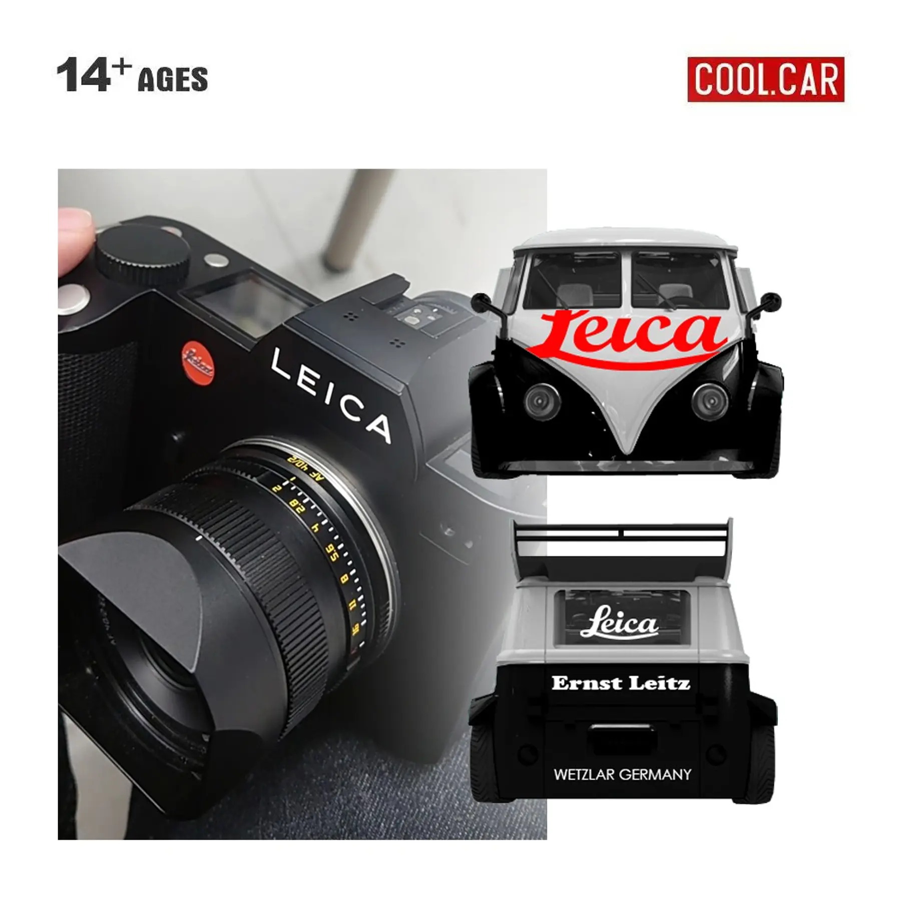 Cool Car 1:64 Volkswagen T1 Leica Painted Simulation Alloy Car Model.