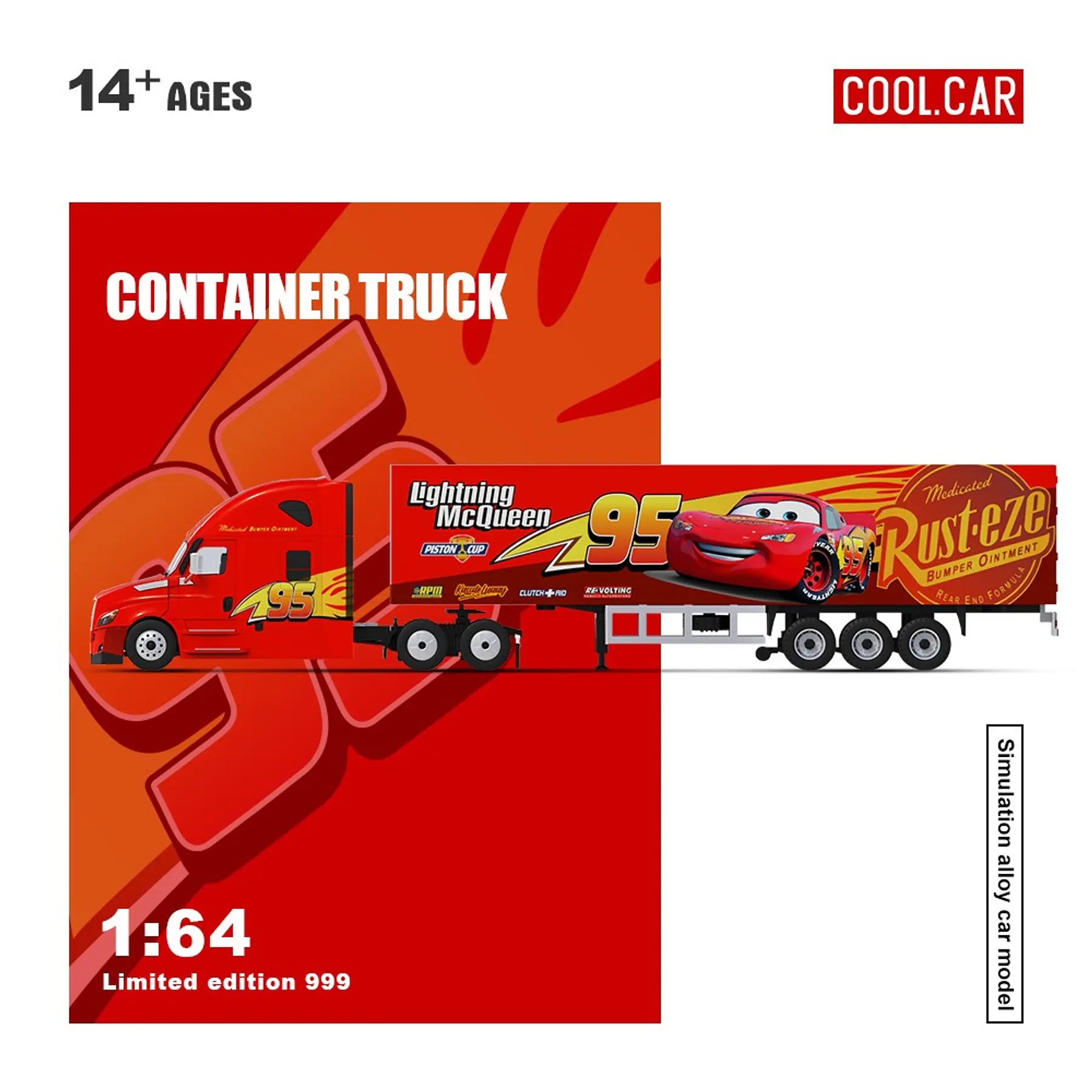 Cool Car 1:64 Freightliner Lightning McQueen.
