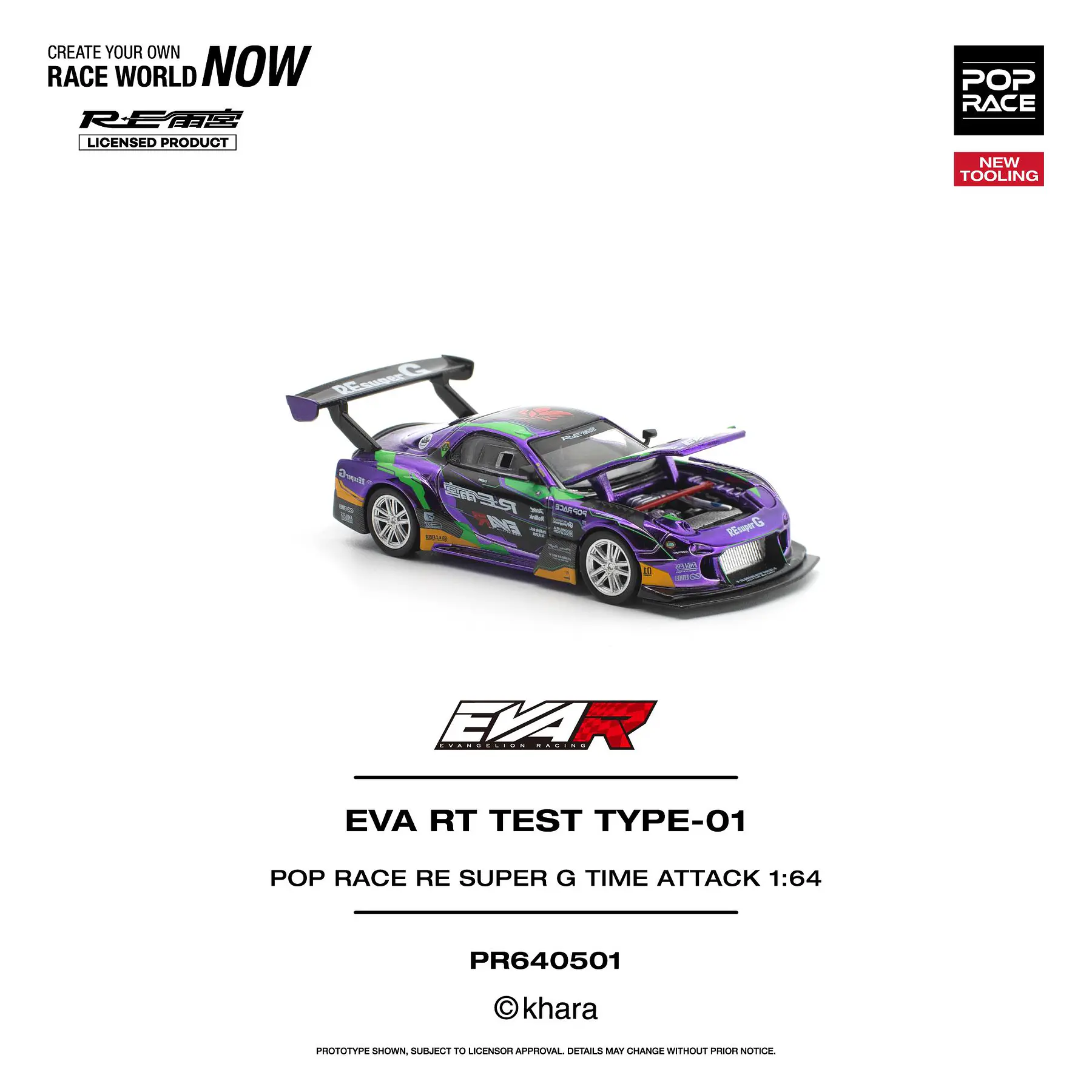 (PREVENTA) Pop Race 1:64 Mazda EVA RT TEST TYPE-01 POP RACE RE SUPER G Time Attack 