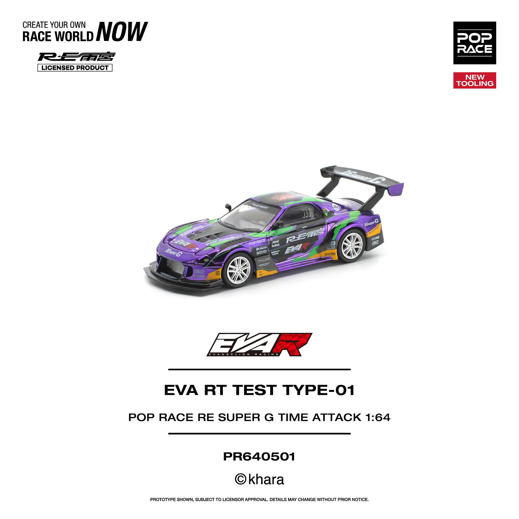 (PREVENTA) Pop Race 1:64 Mazda EVA RT TEST TYPE-01 POP RACE RE SUPER G Time Attack 
