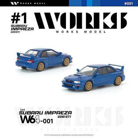 (PREVENTA) WORKS 1:64 Subaru Impreza 22B STI Blue