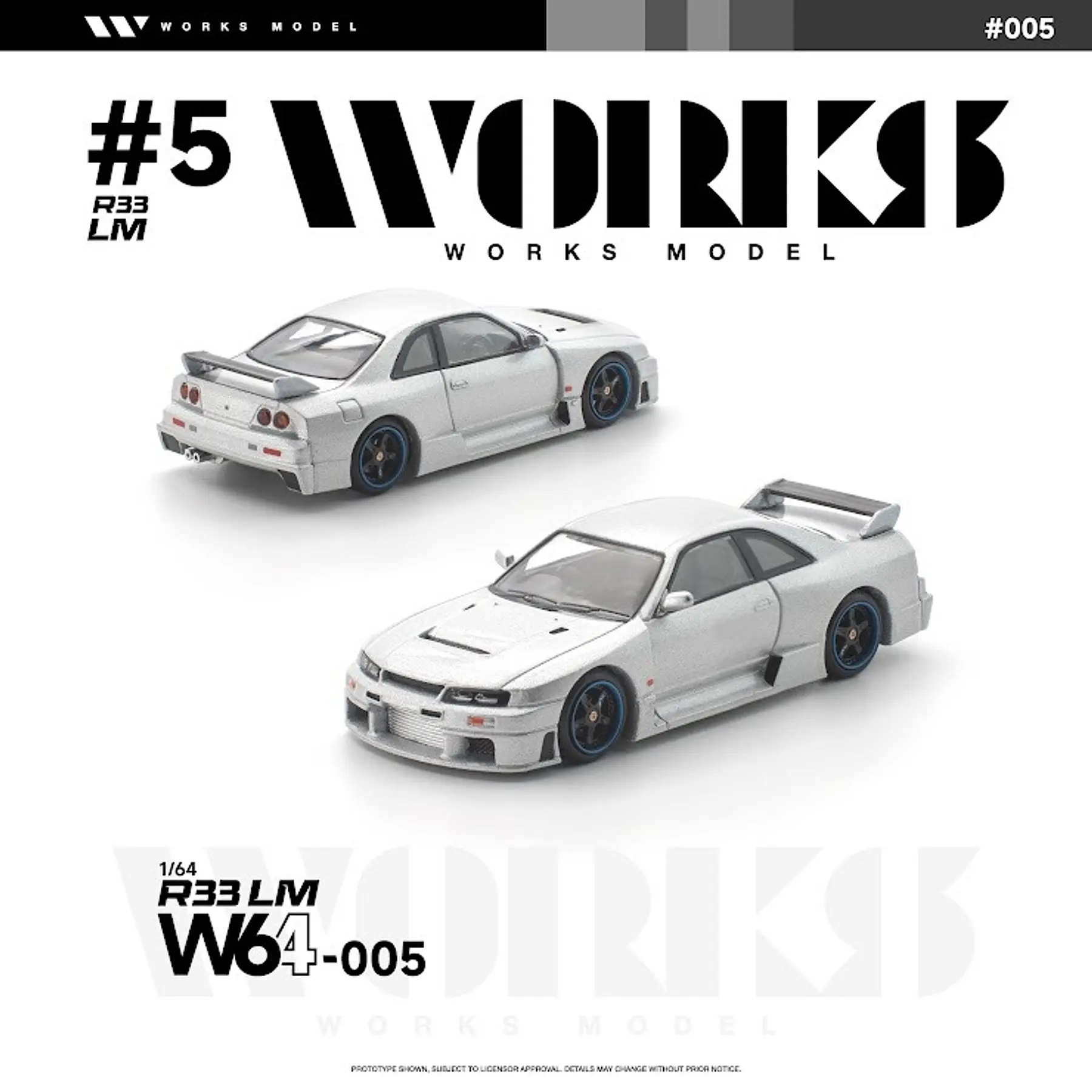 (PREVENTA) WORKS 1:64 Nissan Skyline GT-R R33 LM Silver
