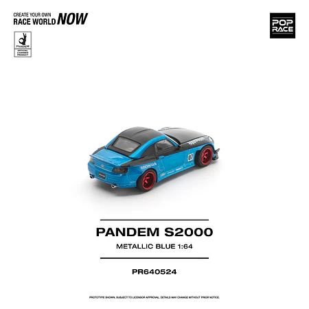 (PREVENTA) Pop Race 1:64 Pandem Honda S2000 Metallic Blue