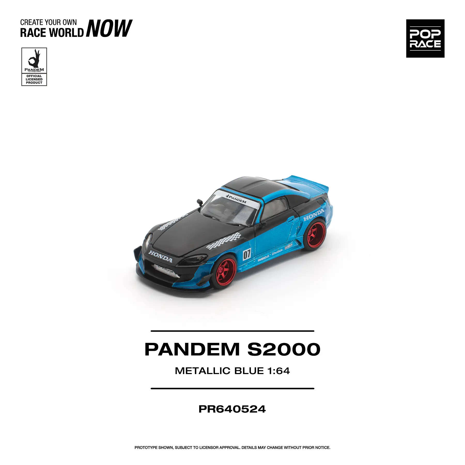 (PREVENTA) Pop Race 1:64 Pandem Honda S2000 Metallic Blue