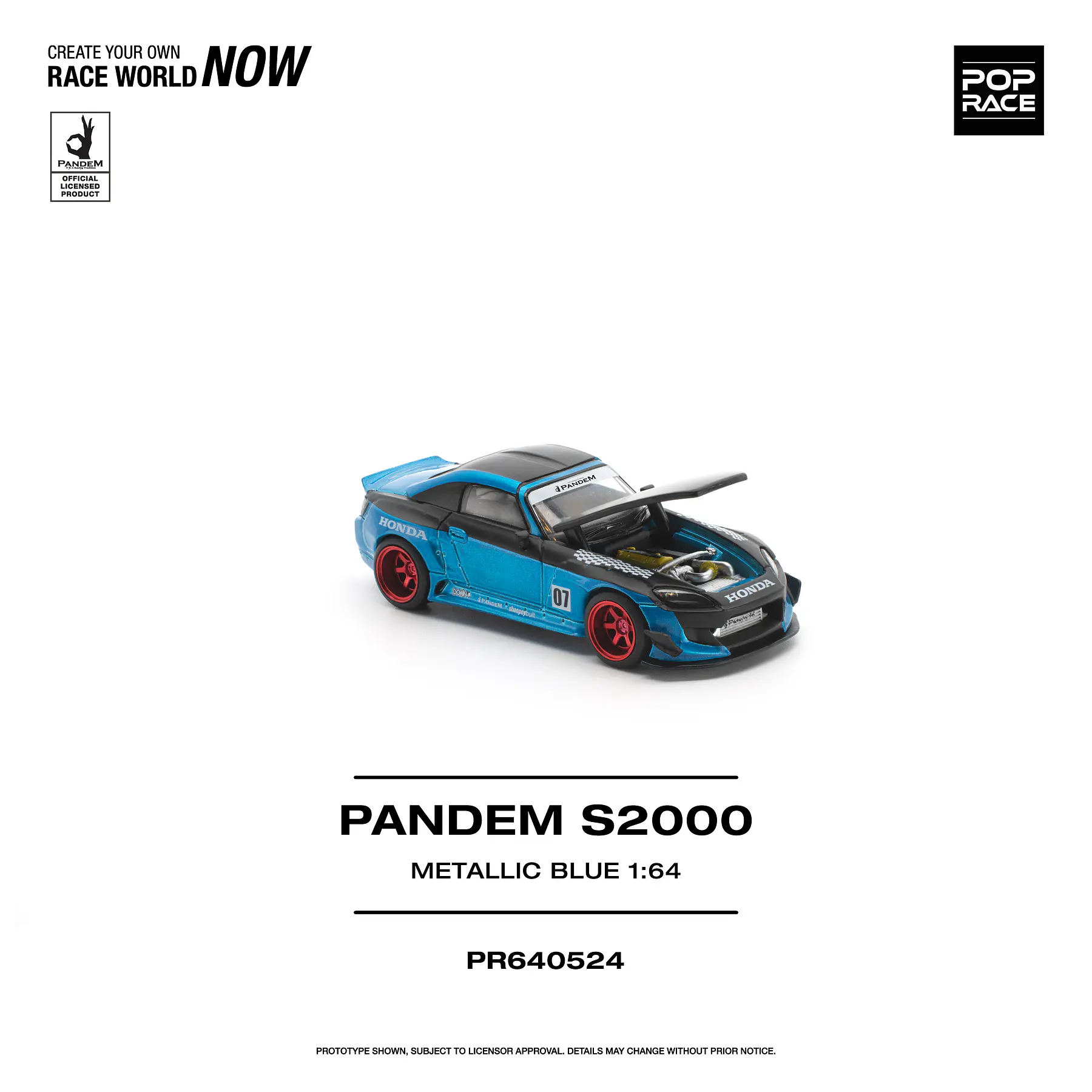 (PREVENTA) Pop Race 1:64 Pandem Honda S2000 Metallic Blue