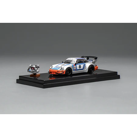 (PREVENTA) Motorhelix 1:64 Porsche RWB 964 Martini with magnetic air-cooled engine