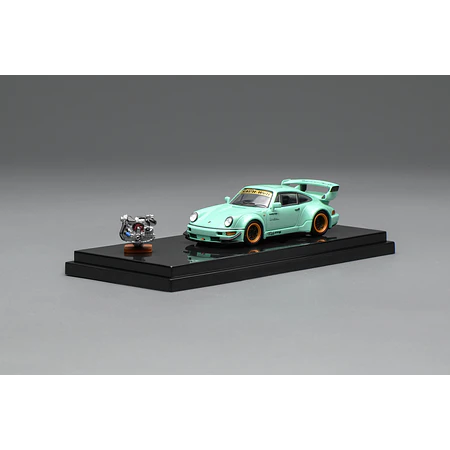 (PREVENTA) Motorhelix 1:64 Porsche RWB 964 Tiffany with magnetic air-cooled engine