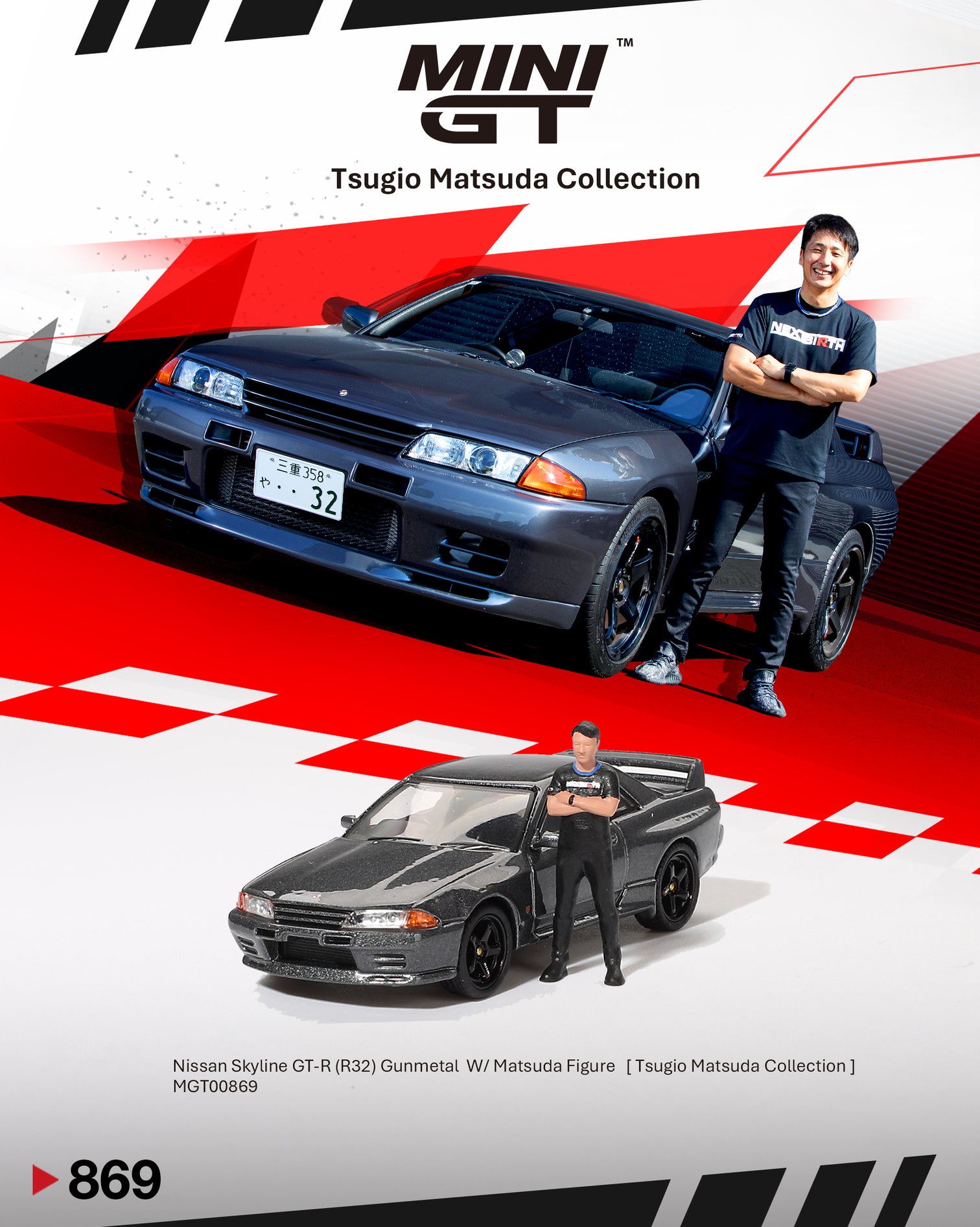 Mini GT 1:64 Nissan Skyline GT-R (R32) Nismo. Gunmetal W/ Ma