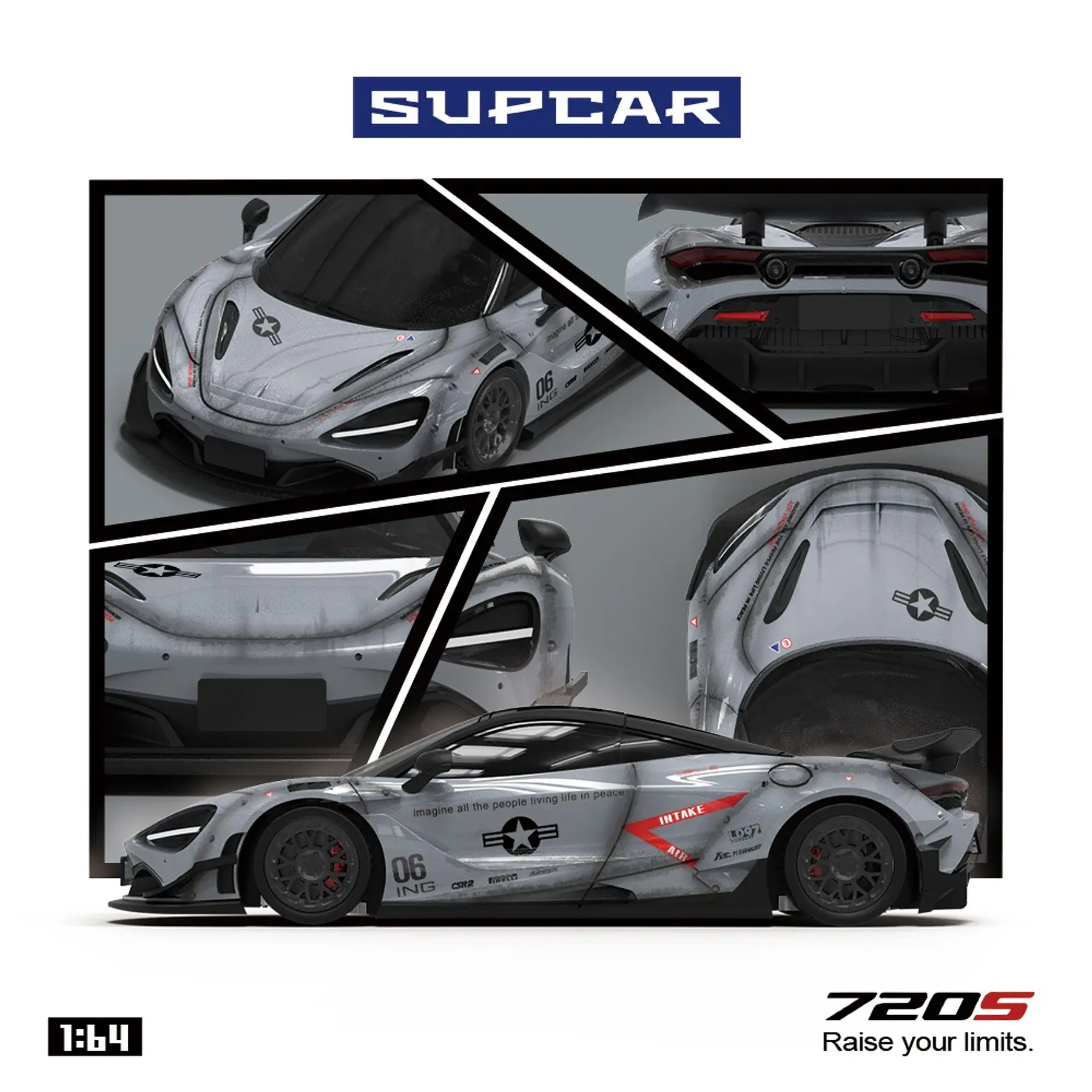 (PREVENTA) SupCar 1:64 McLaren 720S Grey Shadow
