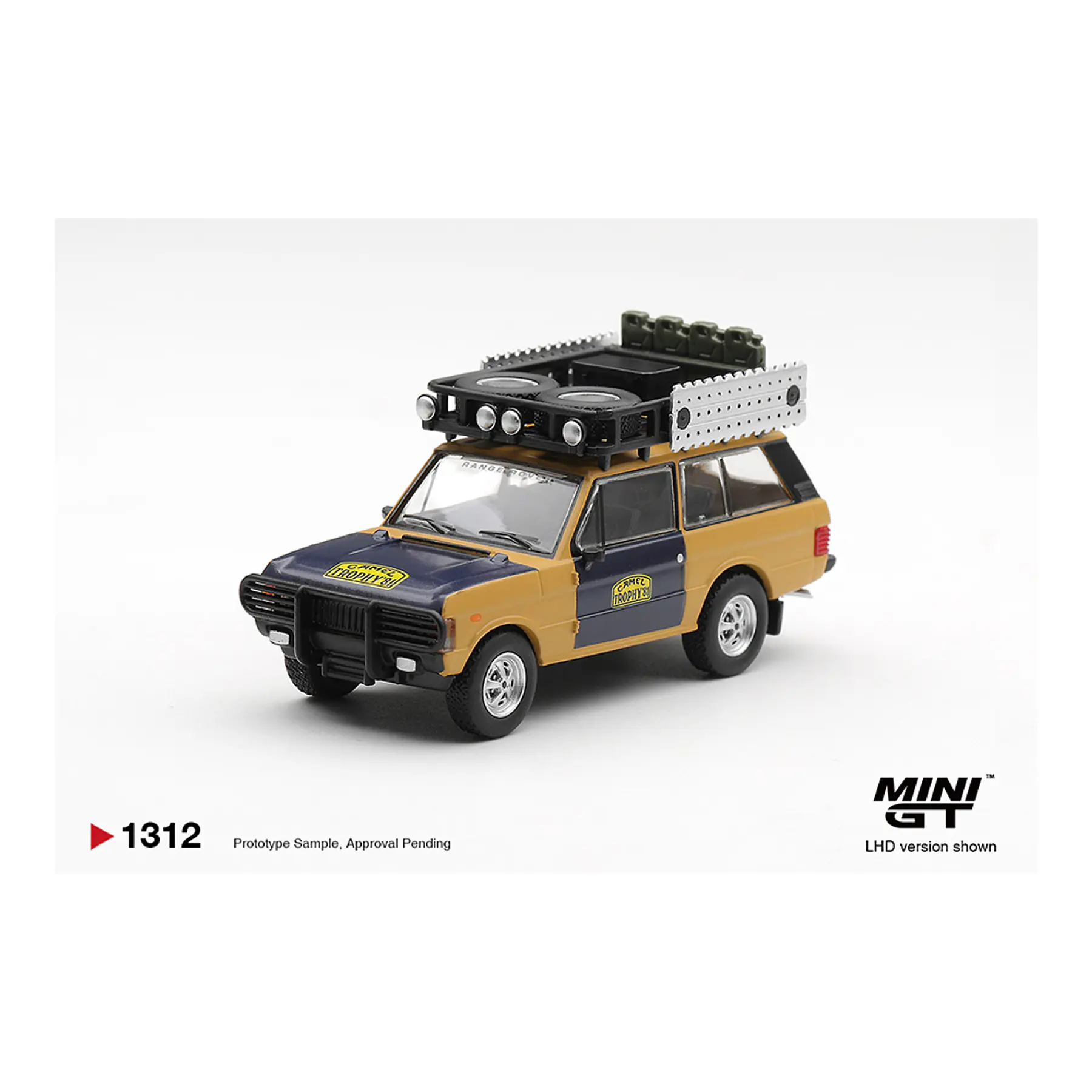 (PREVENTA) Mini GT 1:64 #1312 Range Rover 1981 Camel Trophy Sumatra H.Fischer & W.Bays