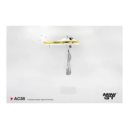 (PREVENTA) Mini GT 1:64 Sikorsky S58T Helicopter 1985 Camel Trophy