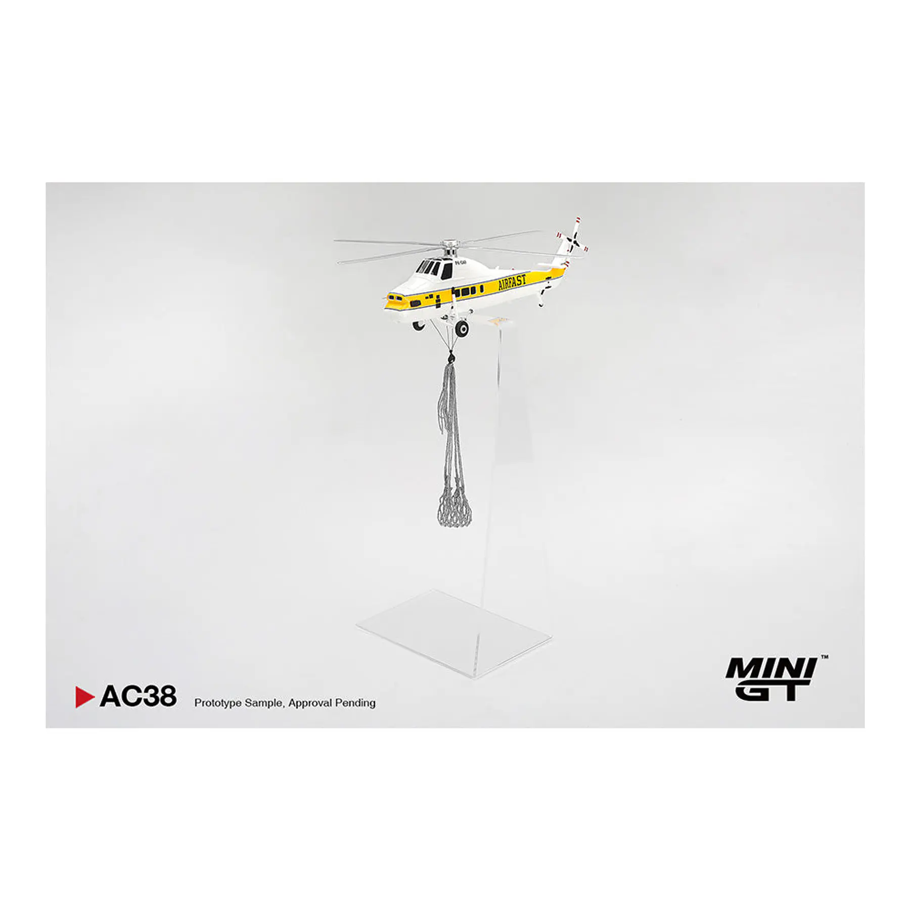 (PREVENTA) Mini GT 1:64 Sikorsky S58T Helicopter 1985 Camel Trophy