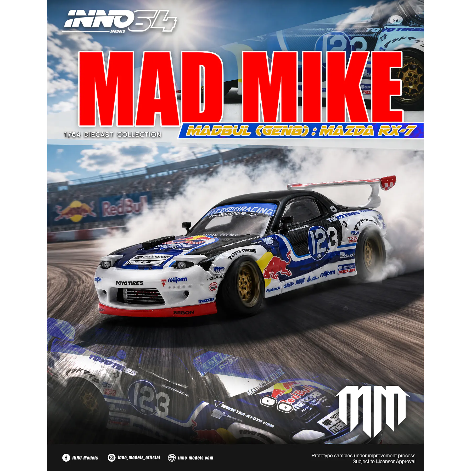 (PREVENTA) Inno64 1:64 Mazda RX-7 Mad Mike 