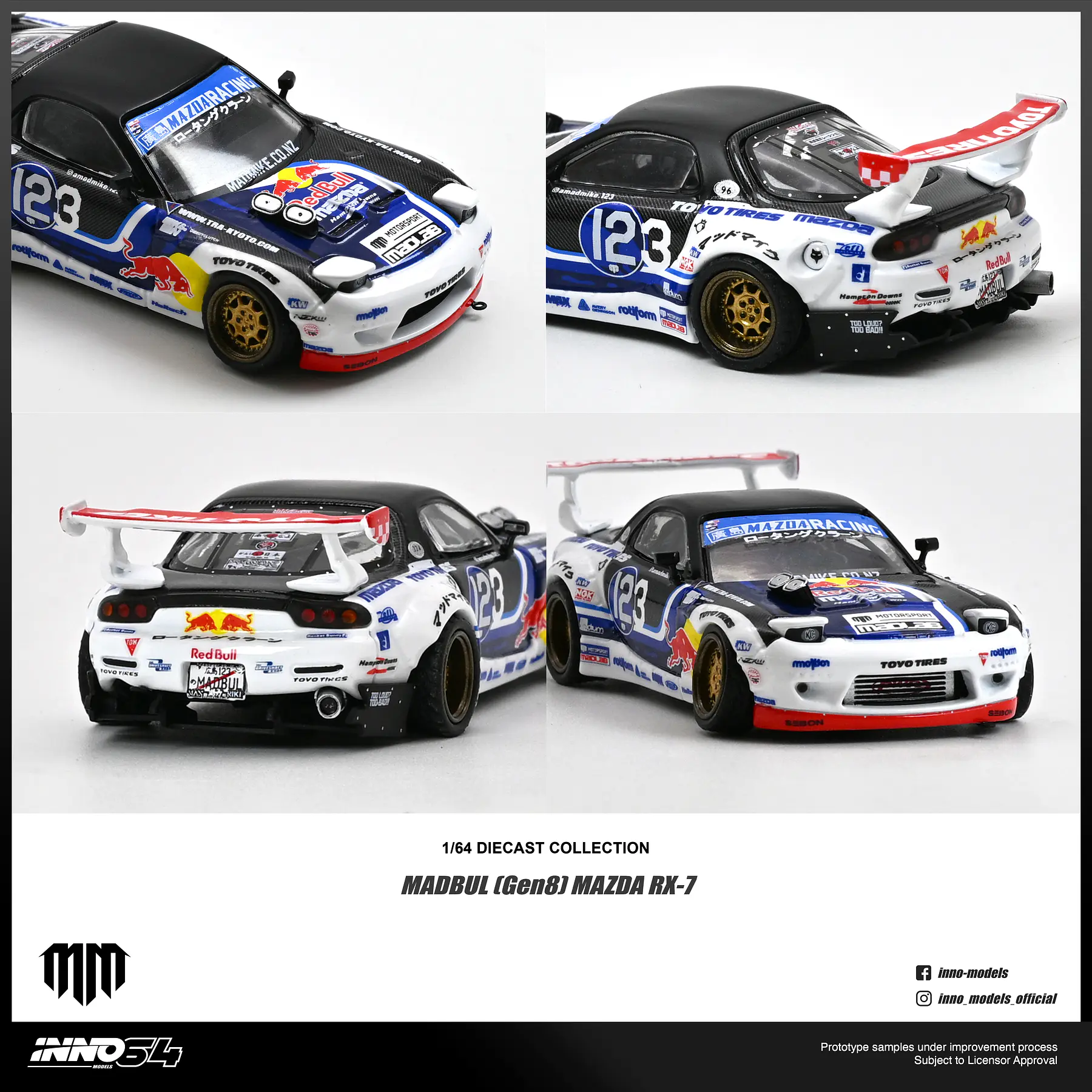(PREVENTA) Inno64 1:64 Mazda RX-7 Mad Mike 