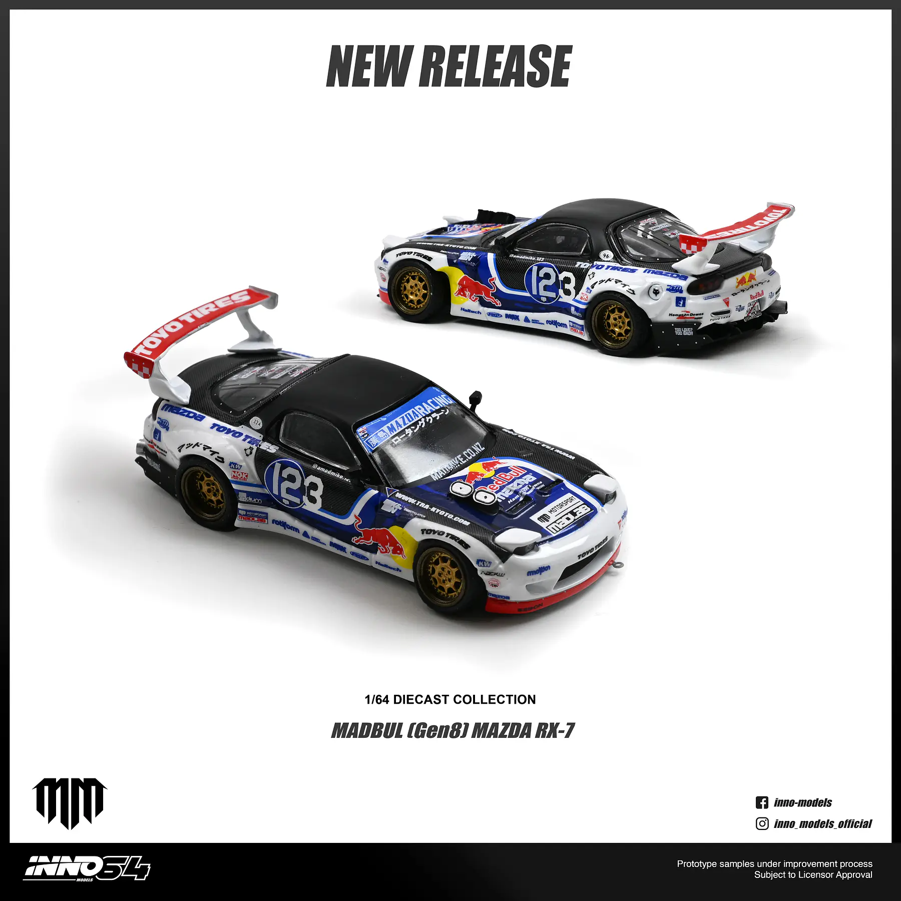 (PREVENTA) Inno64 1:64 Mazda RX-7 Mad Mike 