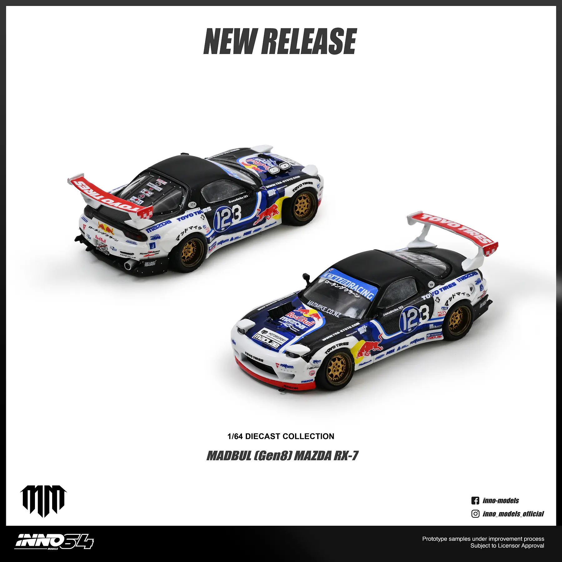 (PREVENTA) Inno64 1:64 Mazda RX-7 Mad Mike 