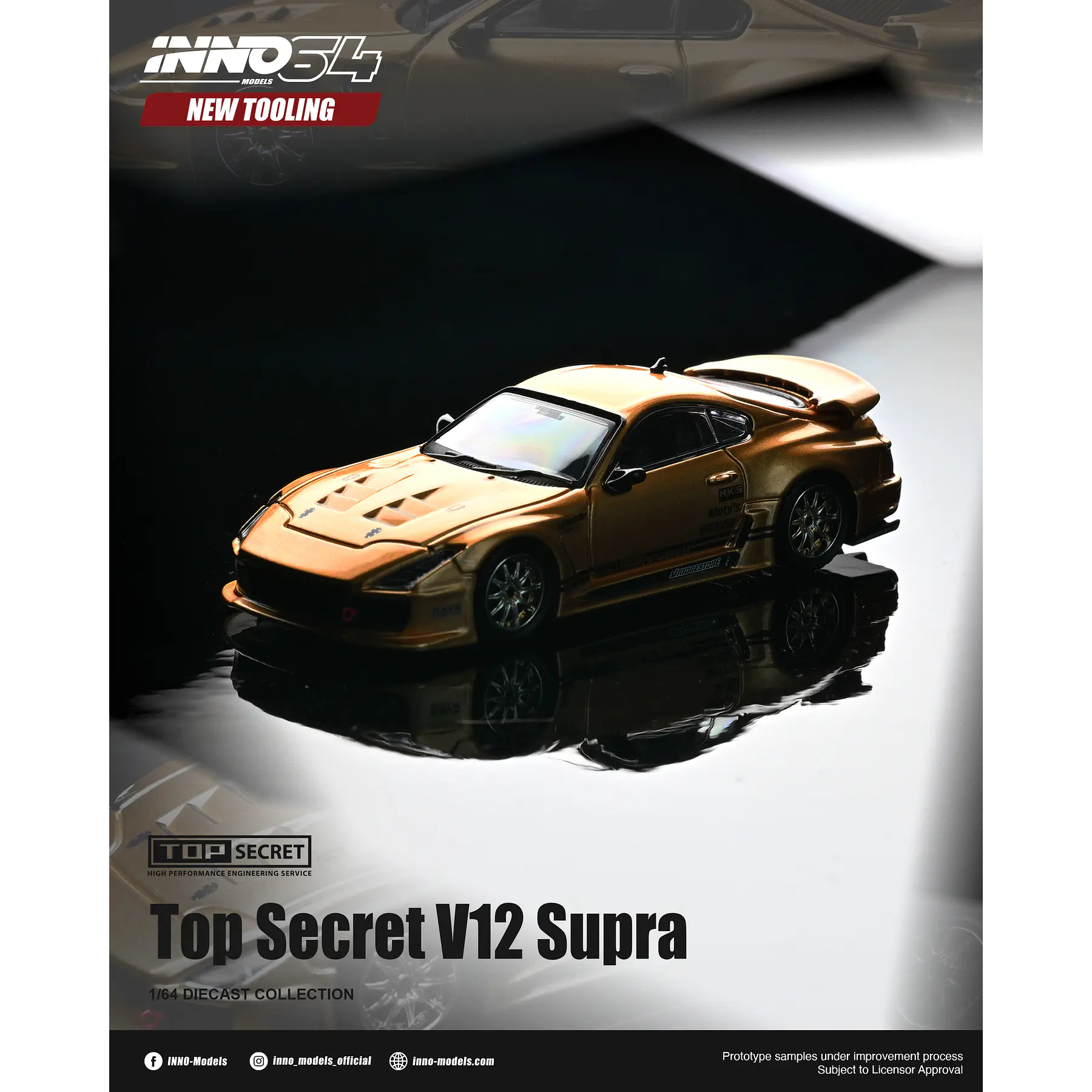 (PREVENTA) Inno64 1:64 Top Secret V12 Toyota Supra gold
