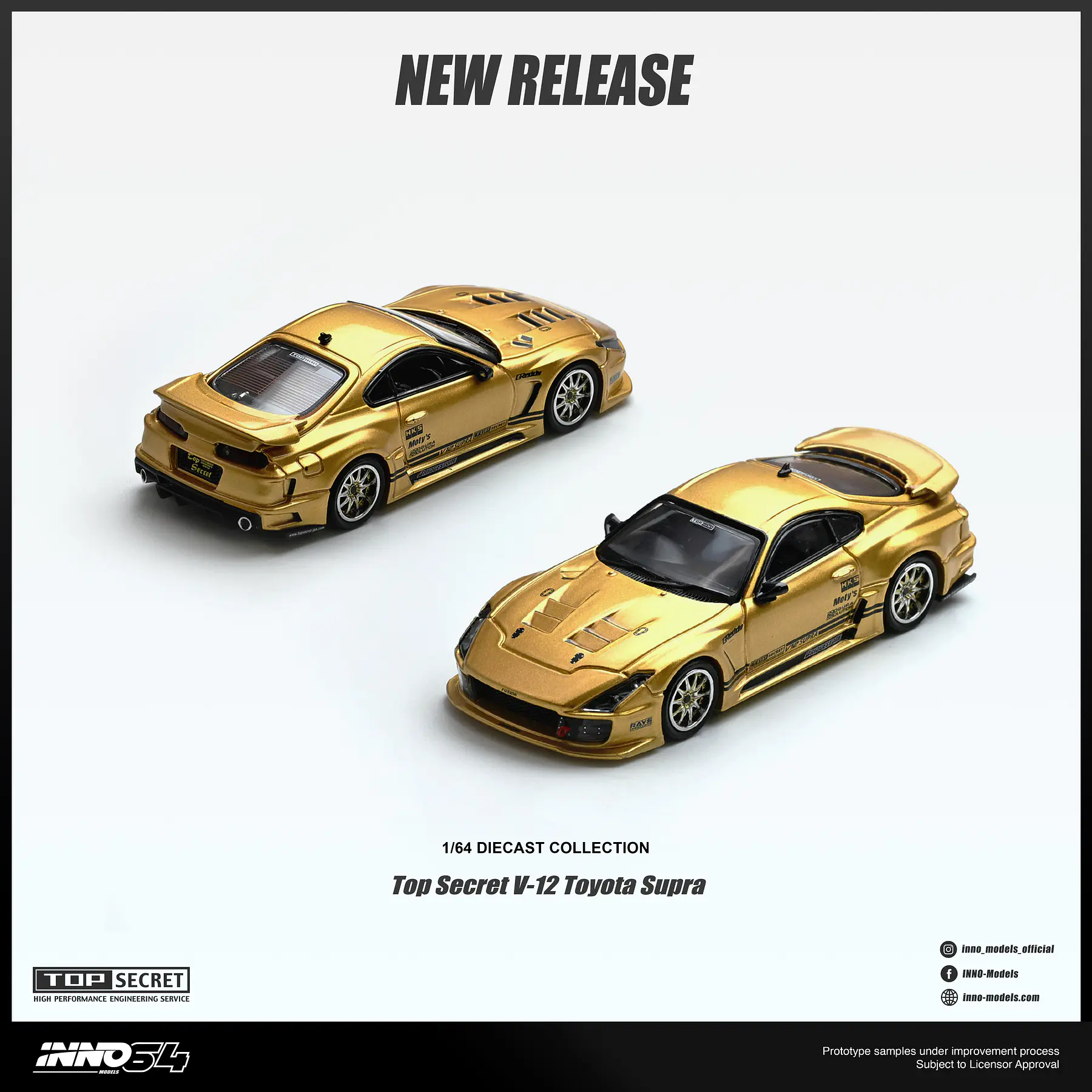 (PREVENTA) Inno64 1:64 Top Secret V12 Toyota Supra gold