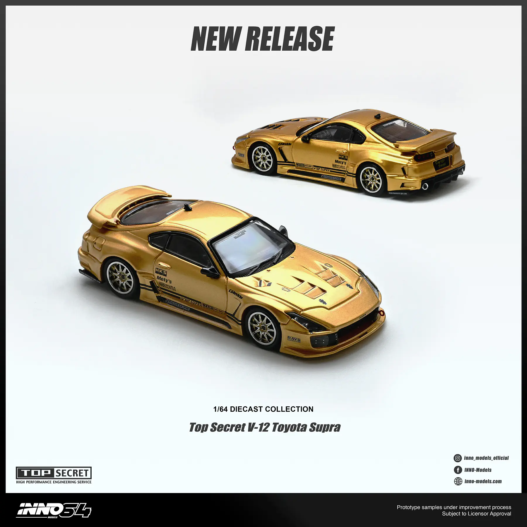 (PREVENTA) Inno64 1:64 Top Secret V12 Toyota Supra gold