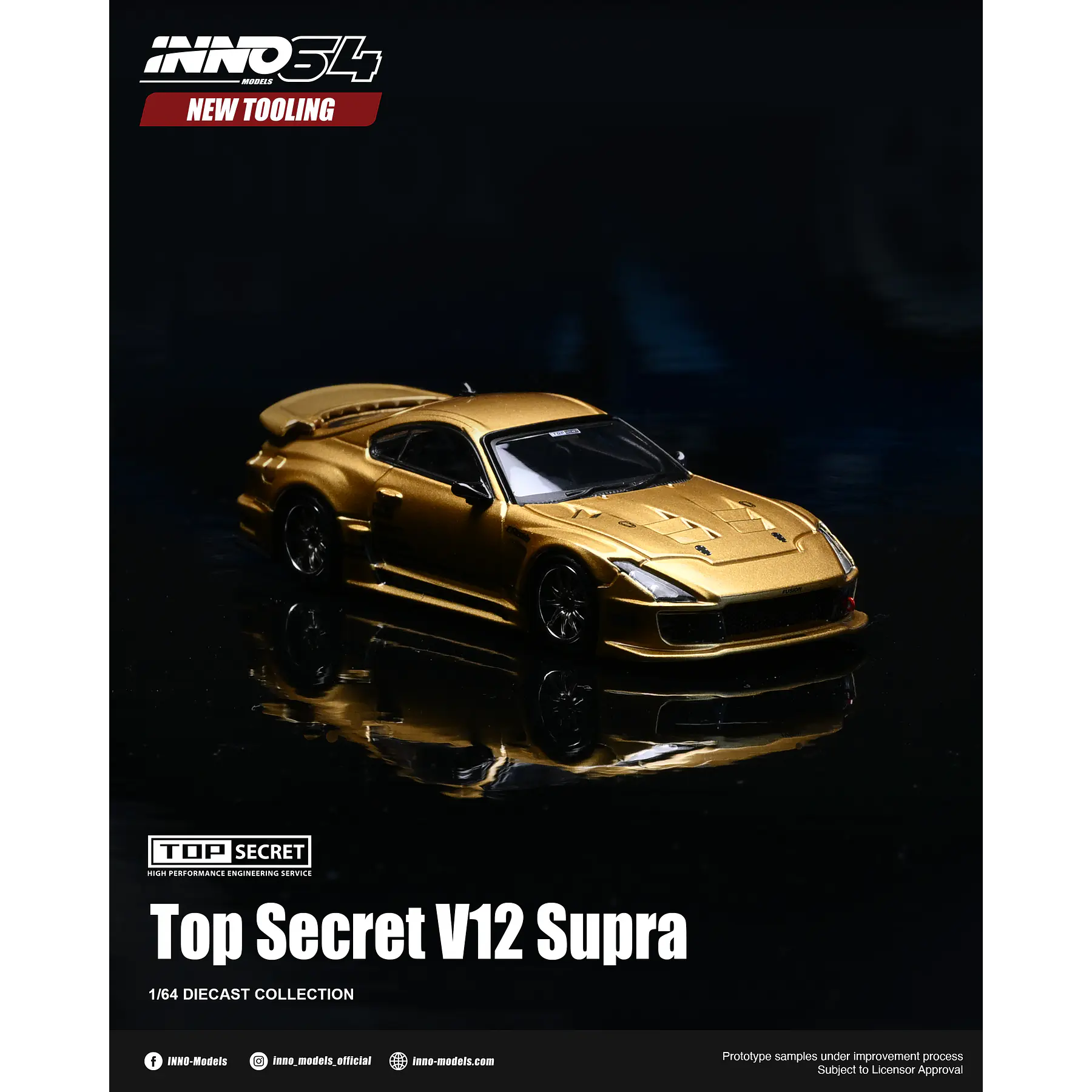 (PREVENTA) Inno64 1:64 Top Secret V12 Toyota Supra gold