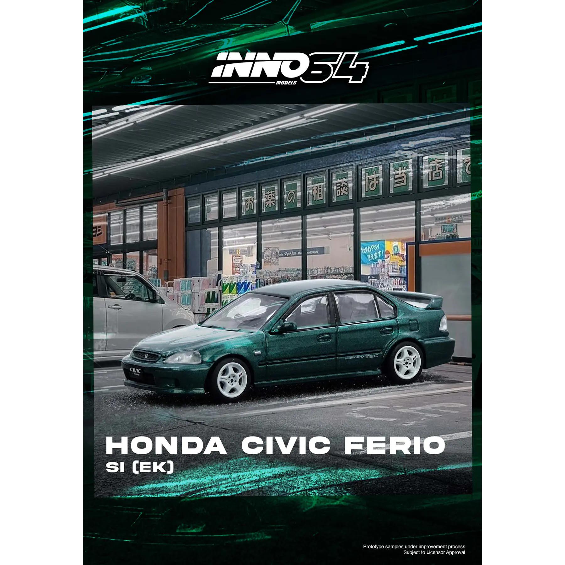Inno64 1:64 Honda Civic Ferio Si (EK) Green