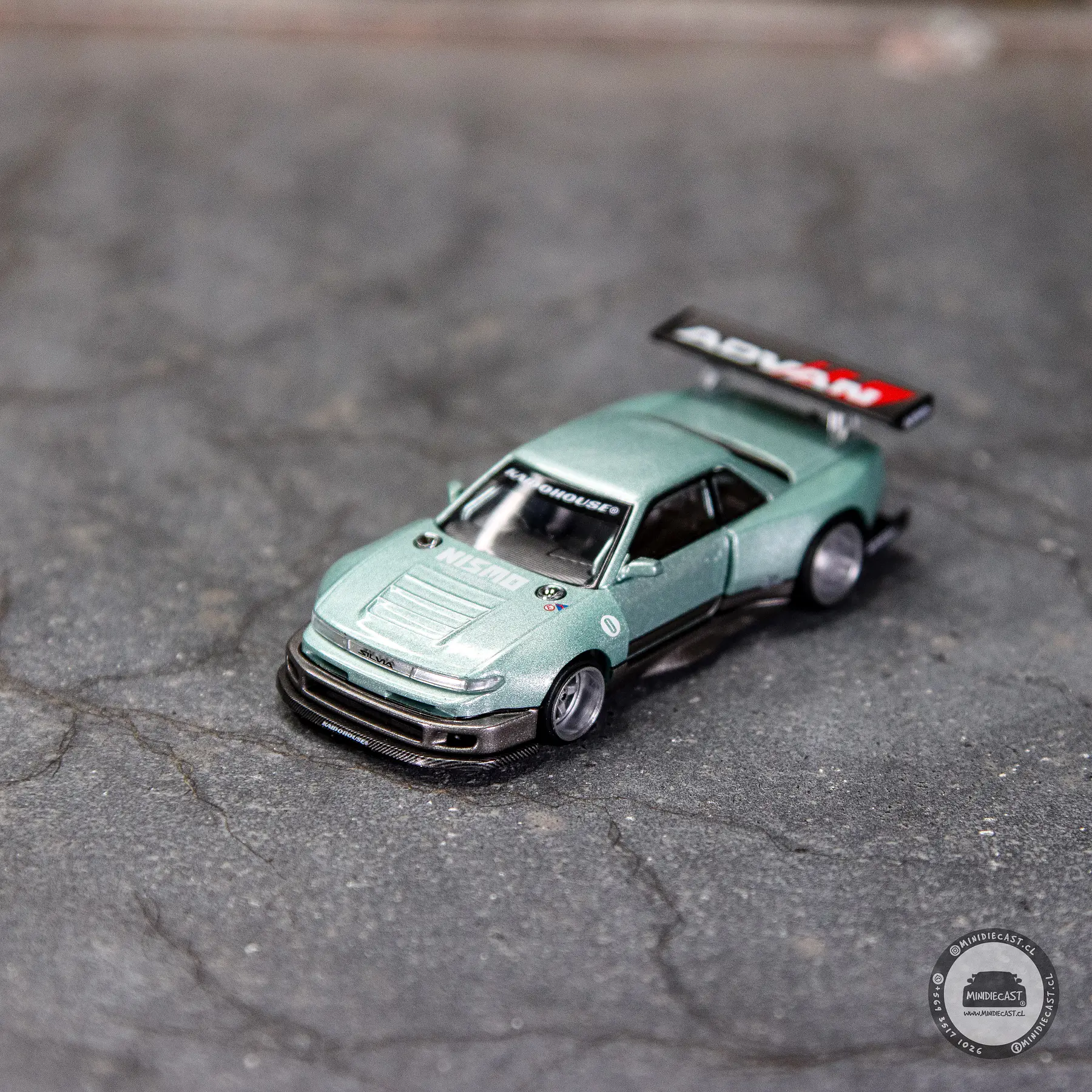 Kaido House x Mini GT Nissan Silvia S13-R KAIDO WORKS V1 – Sea Foam Green