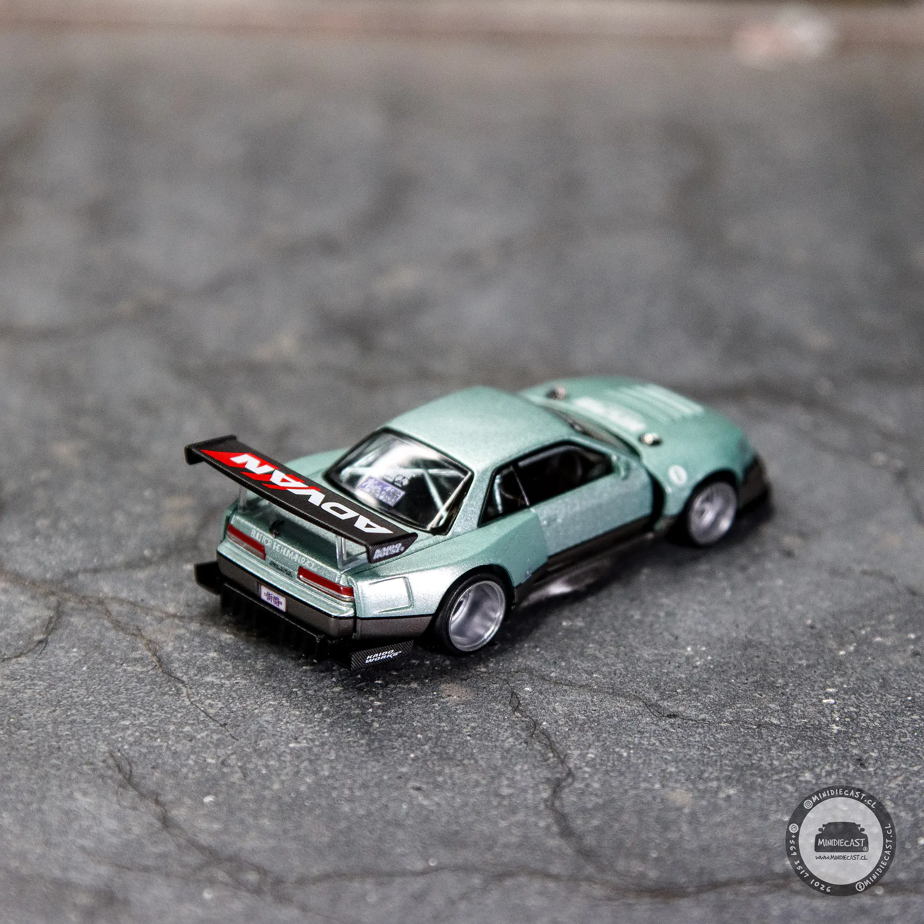 Kaido House x Mini GT Nissan Silvia S13-R KAIDO WORKS V1 – Sea Foam Green