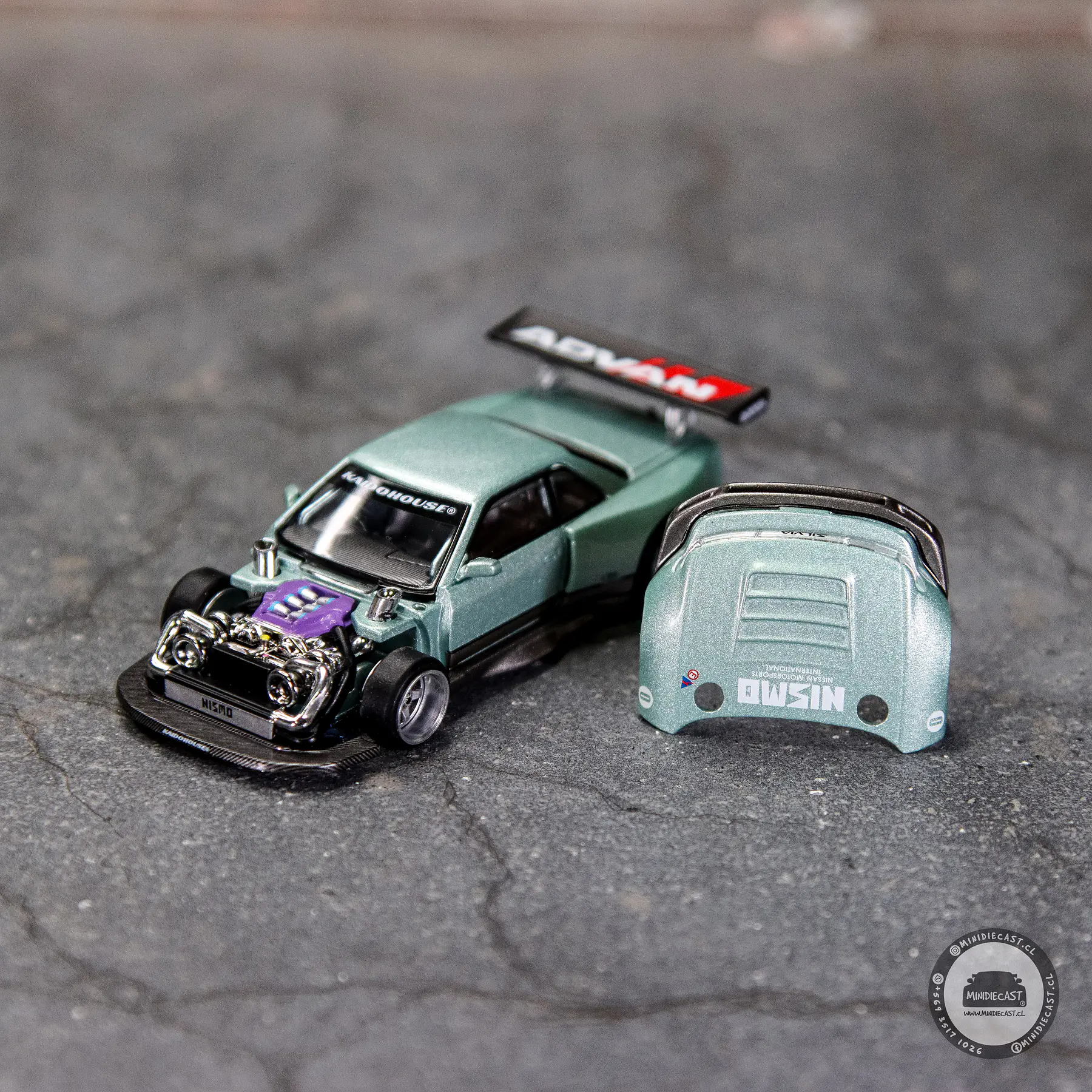 Kaido House x Mini GT Nissan Silvia S13-R KAIDO WORKS V1 – Sea Foam Green