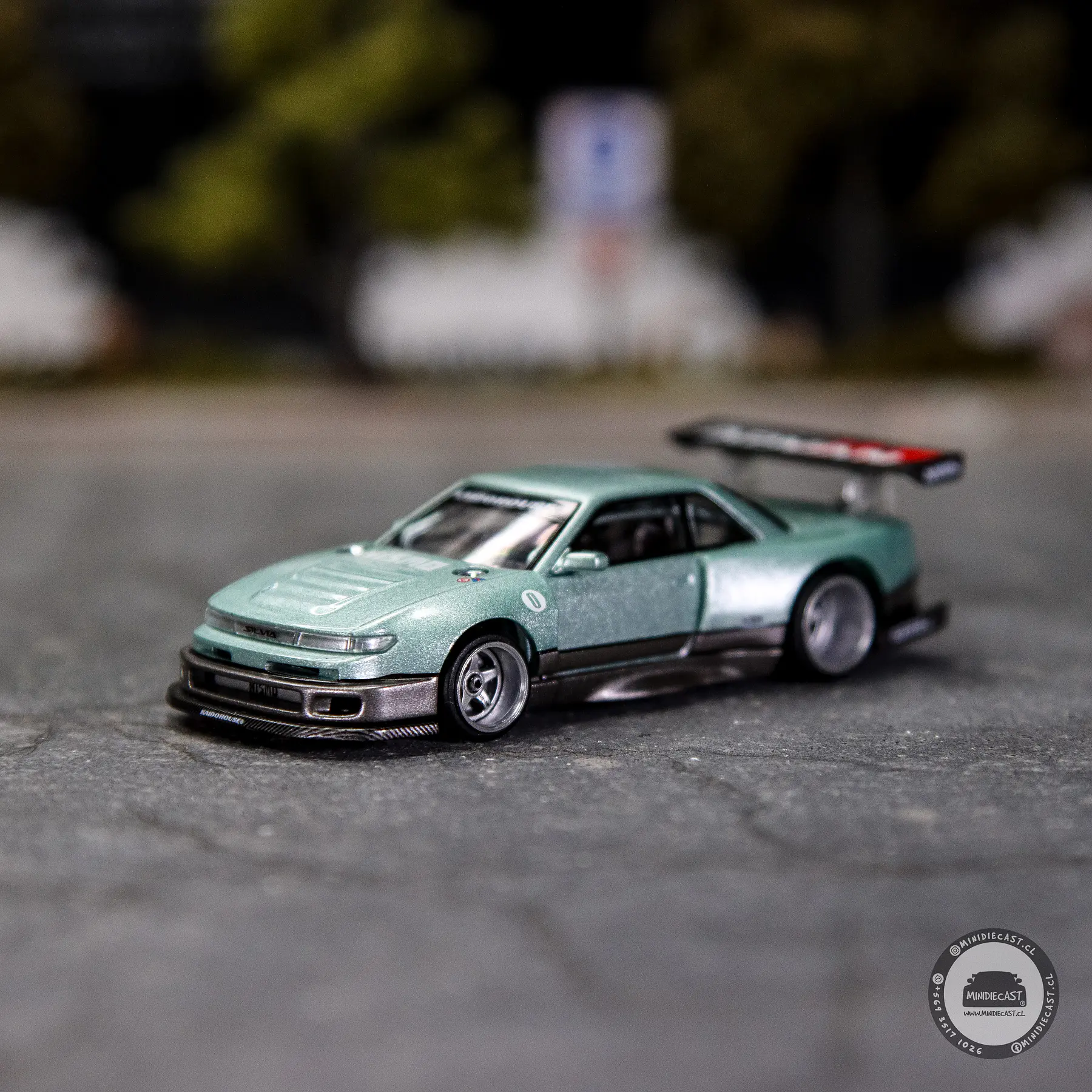 Kaido House x Mini GT Nissan Silvia S13-R KAIDO WORKS V1 – Sea Foam Green