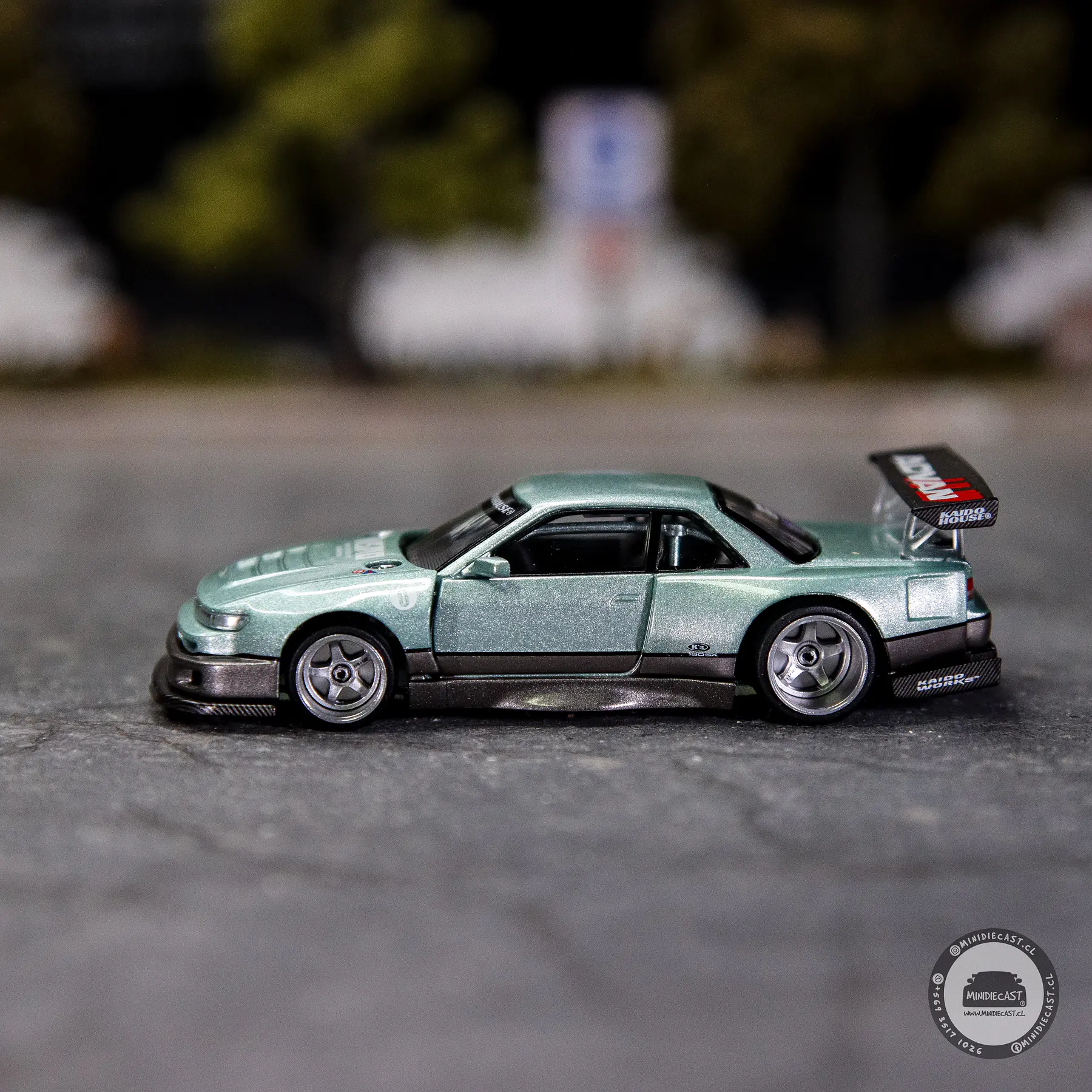 Kaido House x Mini GT Nissan Silvia S13-R KAIDO WORKS V1 – Sea Foam Green