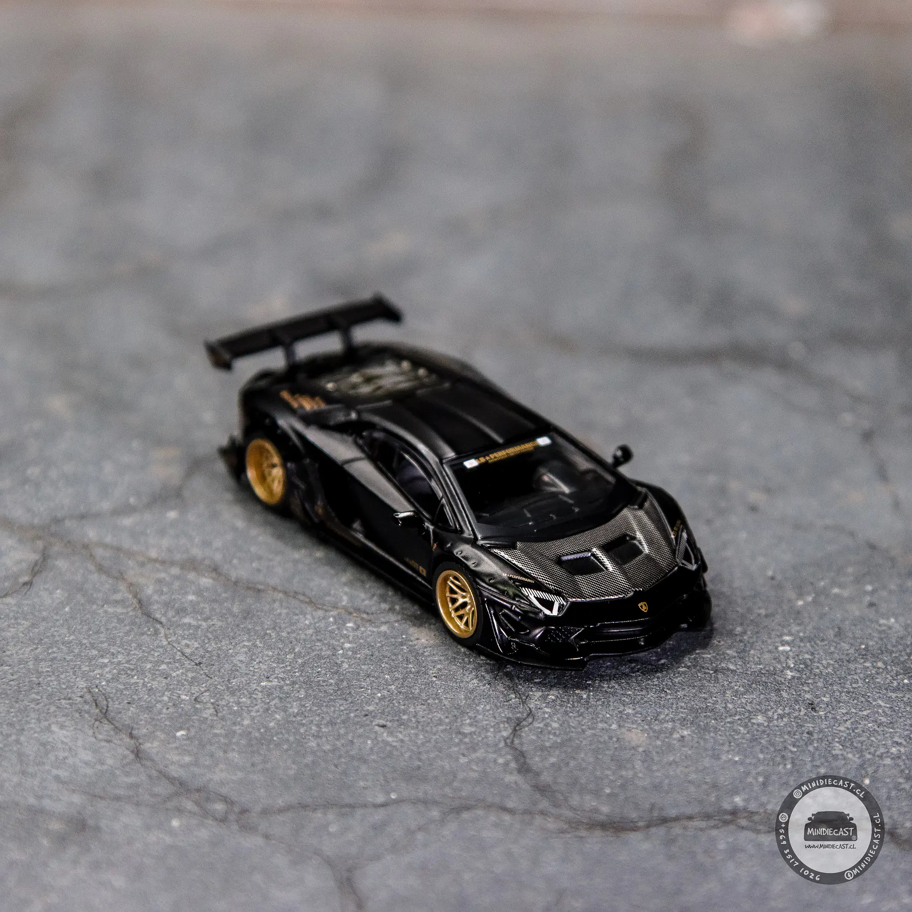 Mini GT 1:64 LB-WORKS Lamborghini Aventador Limited Edition – Matte Black.