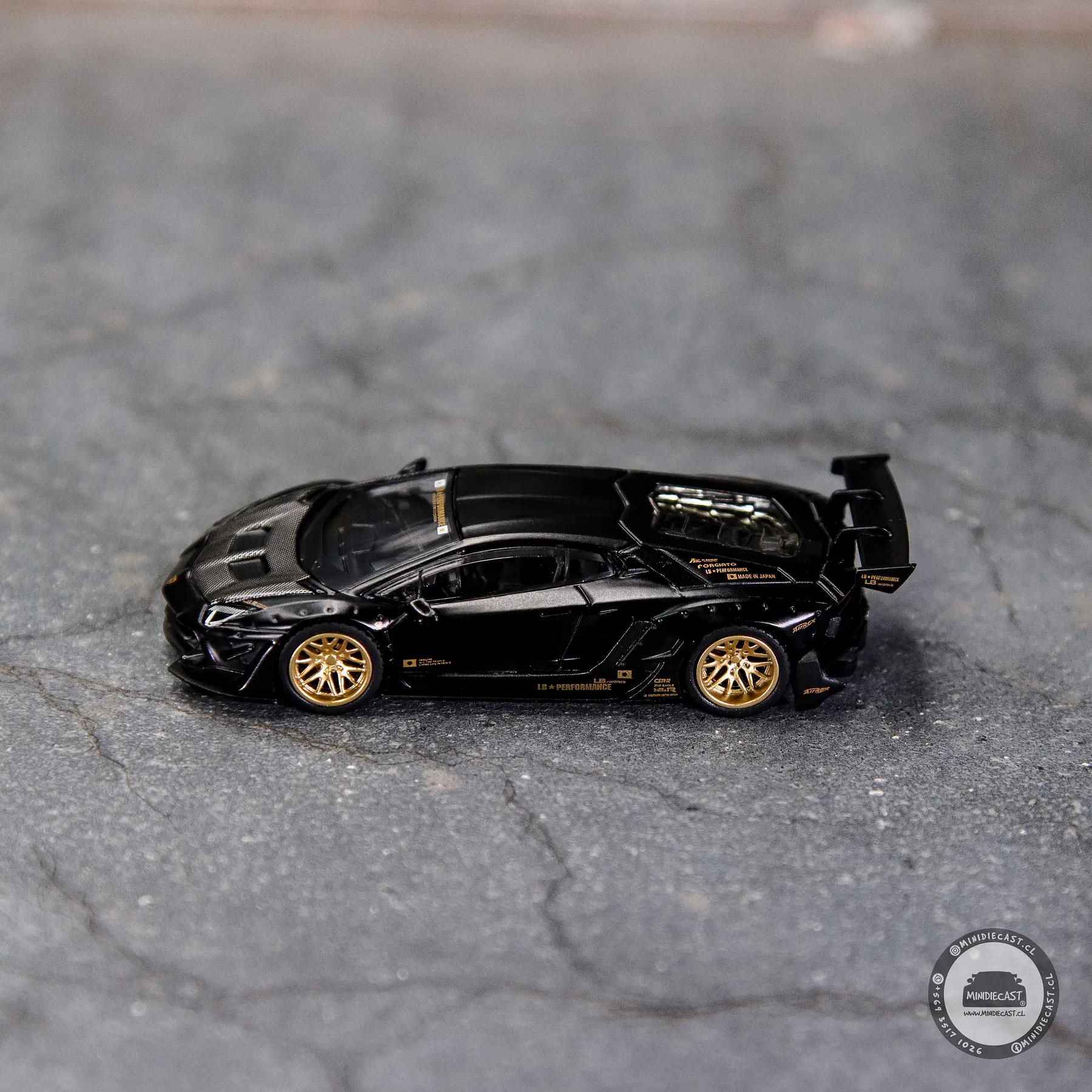 Mini GT 1:64 LB-WORKS Lamborghini Aventador Limited Edition – Matte Black.