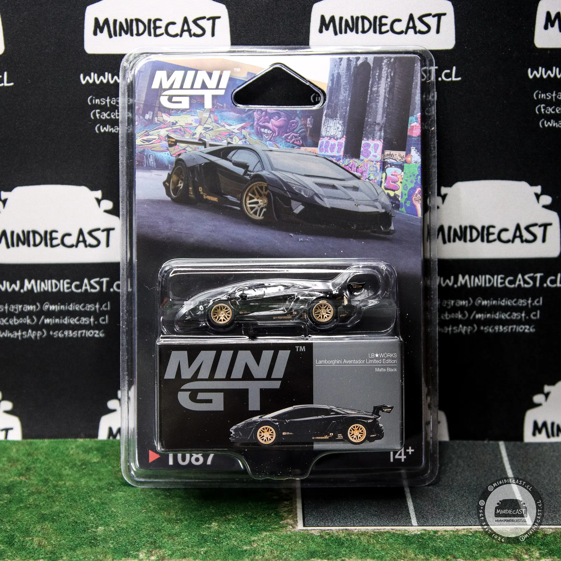 Mini GT 1:64 LB-WORKS Lamborghini Aventador Limited Edition – Matte Black.