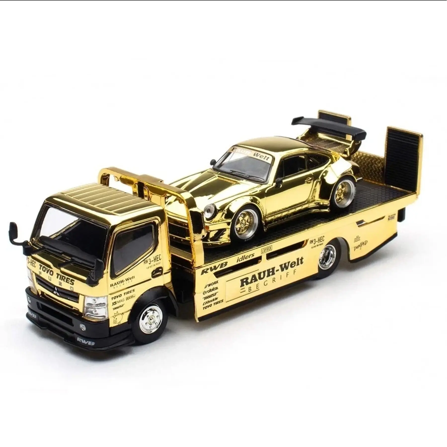 Pop Race 1:64 Porsche RWB930 Gold Chrome Set HEC 2026 Limited Edition