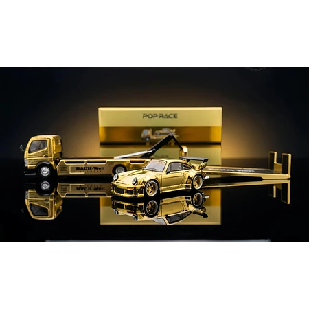 Pop Race 1:64 Porsche RWB930 Gold Chrome Set HEC 2026 Limited Edition