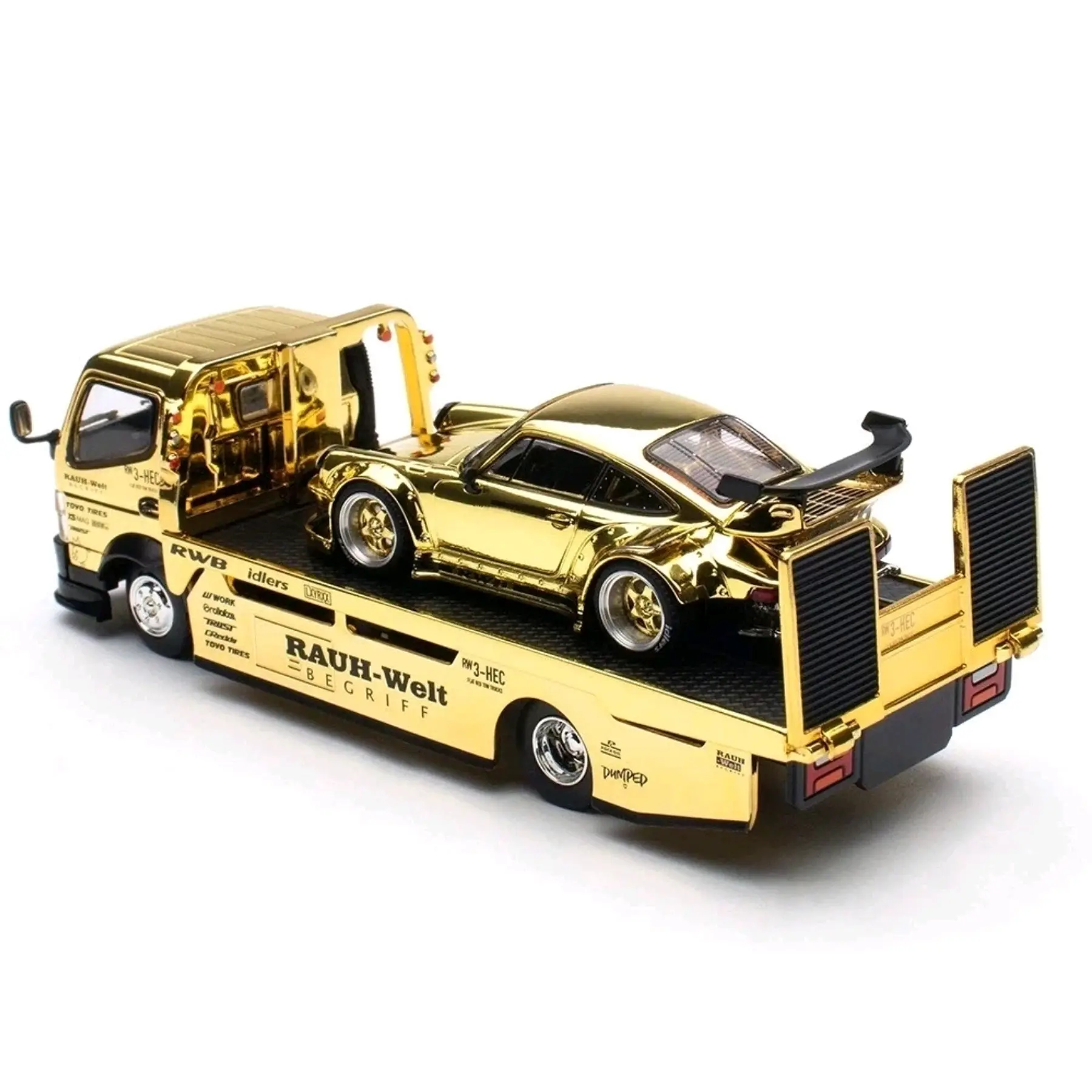 Pop Race 1:64 Porsche RWB930 Gold Chrome Set HEC 2026 Limited Edition