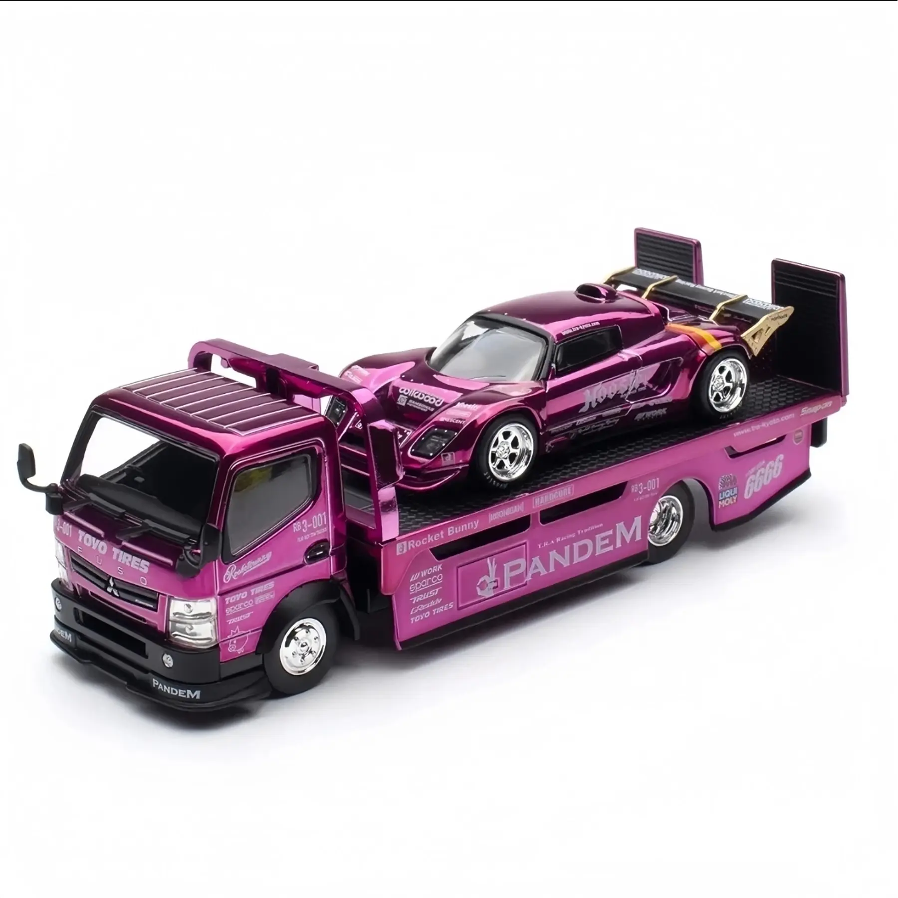 Pop Race 1:64 PANDEM Lotus Elise and FUSO Truck Set HEC 2026