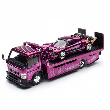 Pop Race 1:64 PANDEM Lotus Elise and FUSO Truck Set HEC 2026