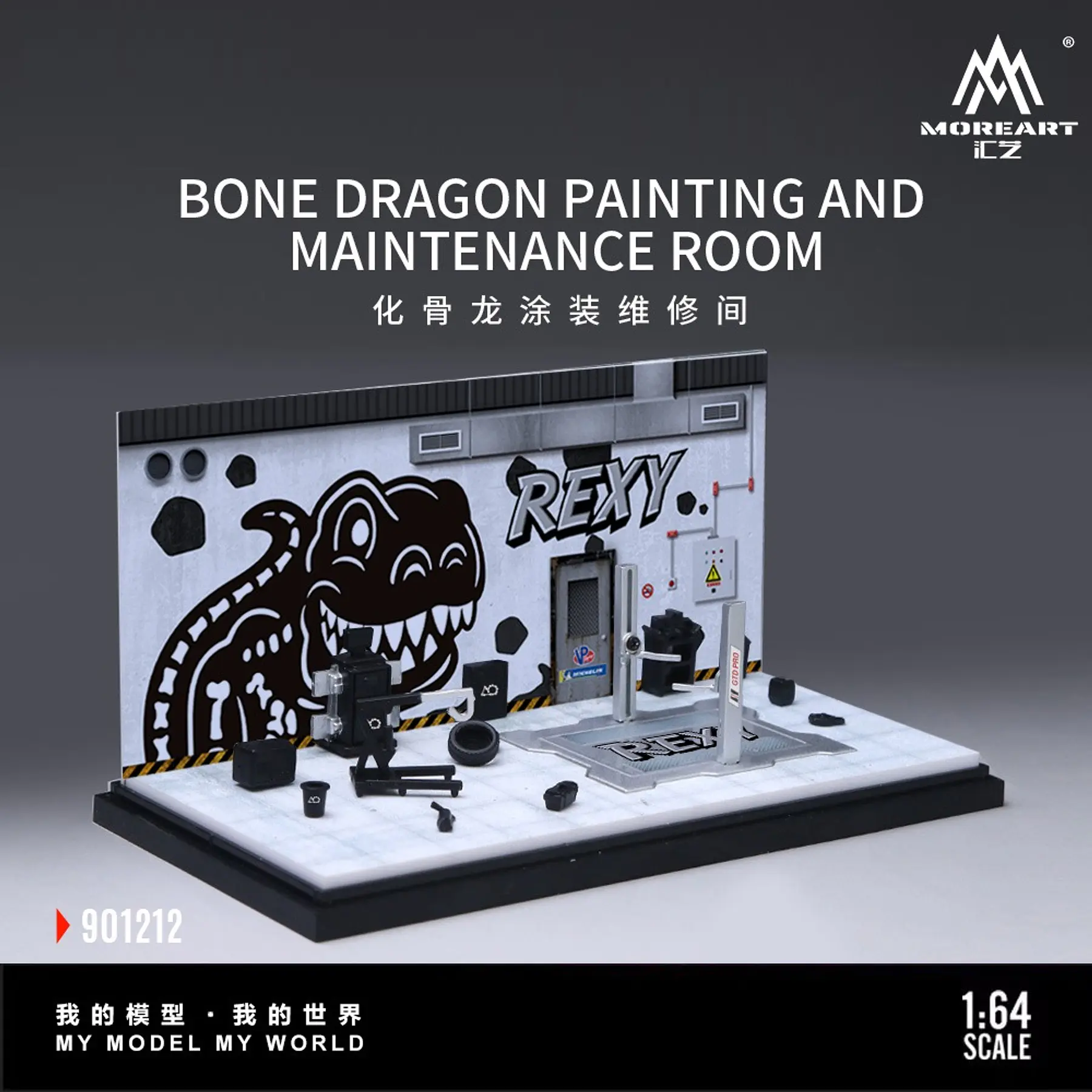 (PREVENTA) MoreArt 1:64 Porsche Rexy Bone Diorama garage 