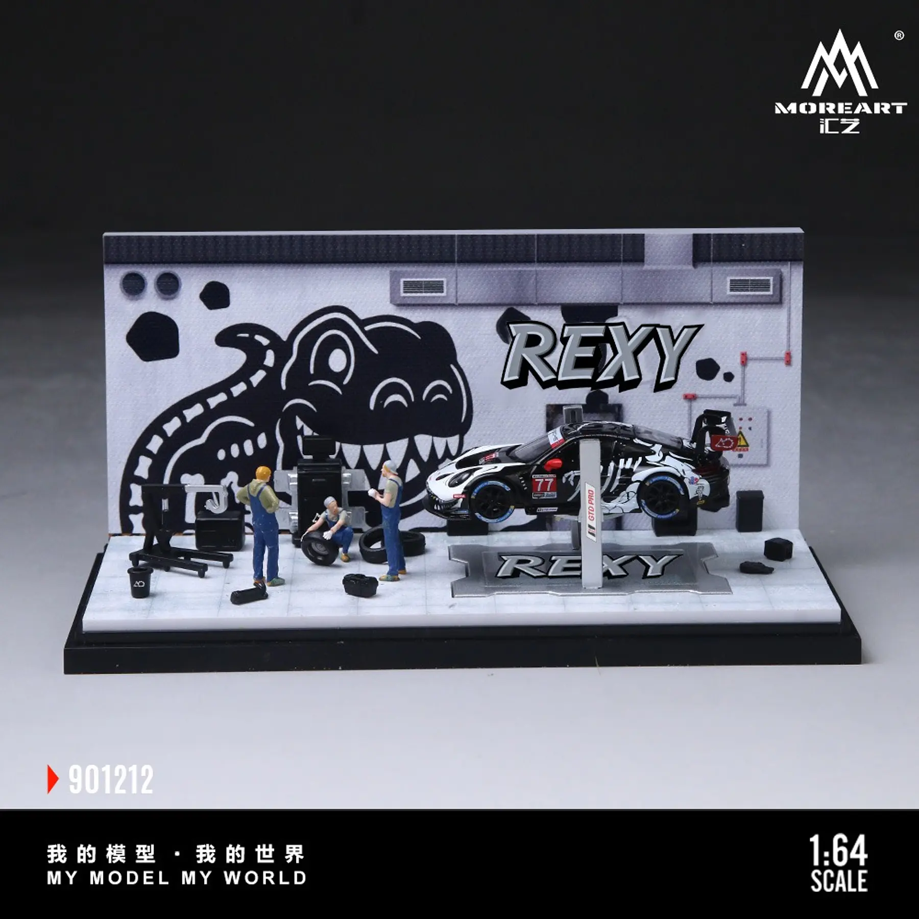 (PREVENTA) MoreArt 1:64 Porsche Rexy Bone Diorama garage 