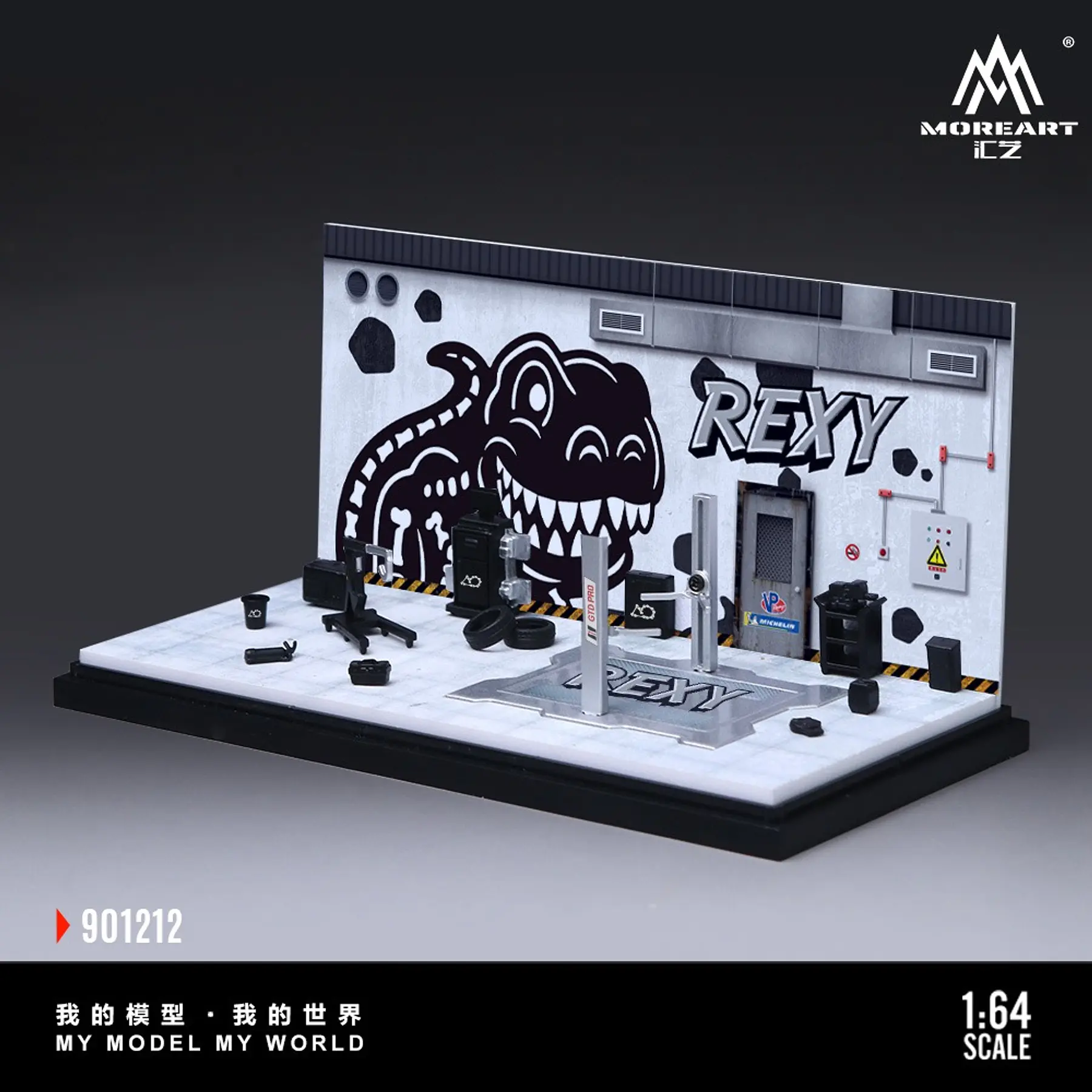 (PREVENTA) MoreArt 1:64 Porsche Rexy Bone Diorama garage 