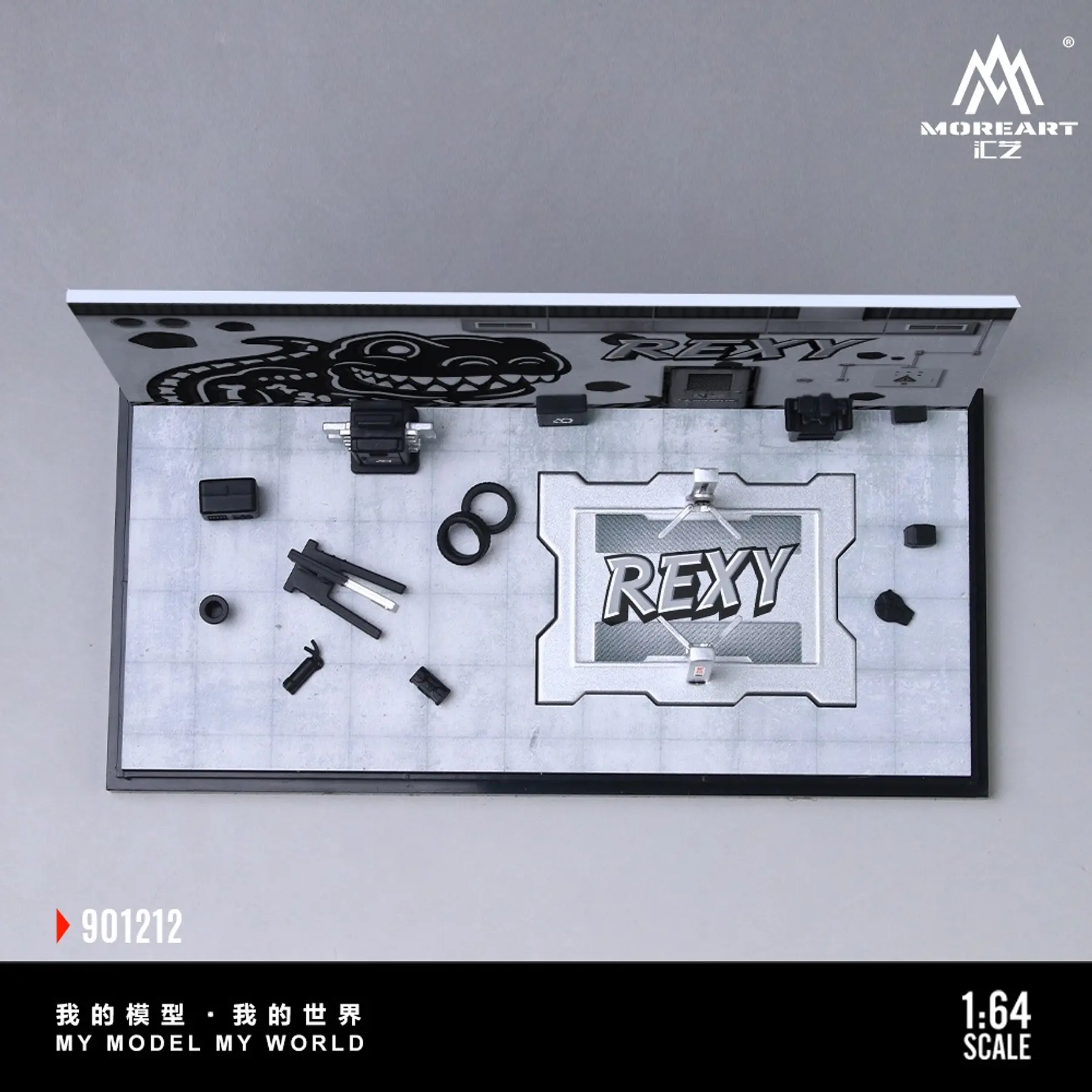 (PREVENTA) MoreArt 1:64 Porsche Rexy Bone Diorama garage 