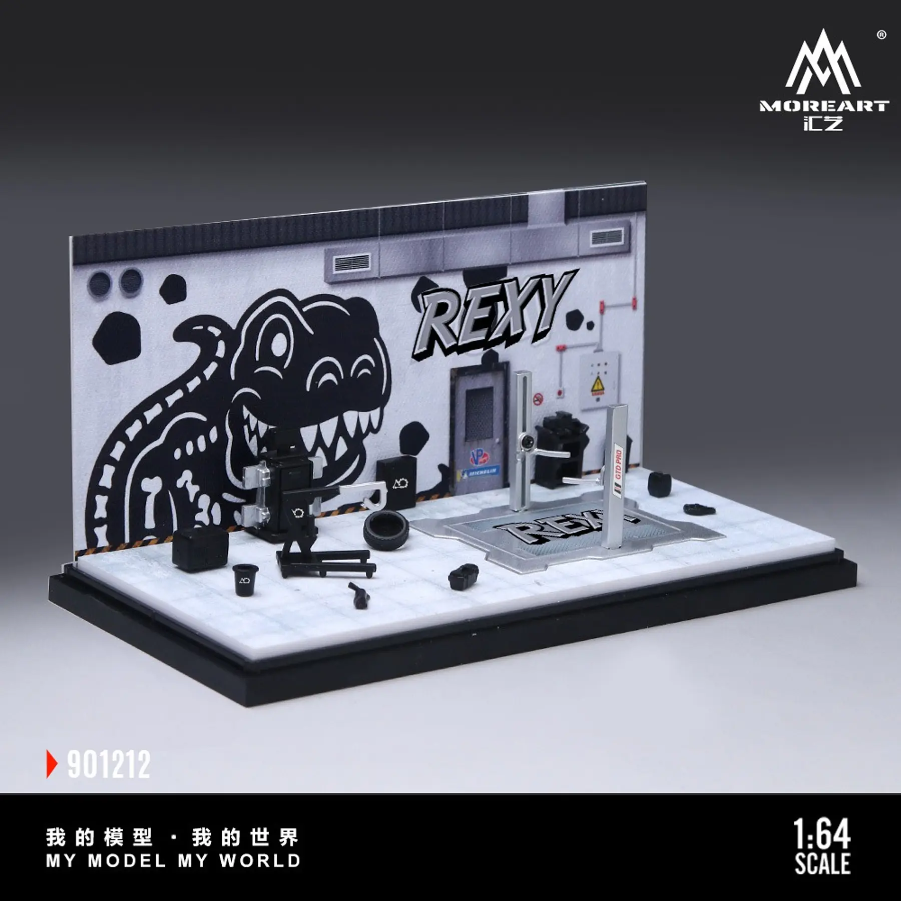 (PREVENTA) MoreArt 1:64 Porsche Rexy Bone Diorama garage 